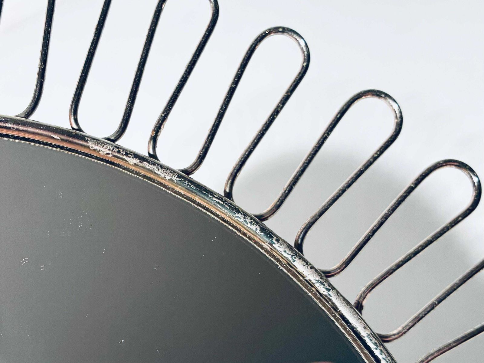 photo furniture Round Sunbeam Metal Circular Mirror / 1960s Mid Century Vintage Decor