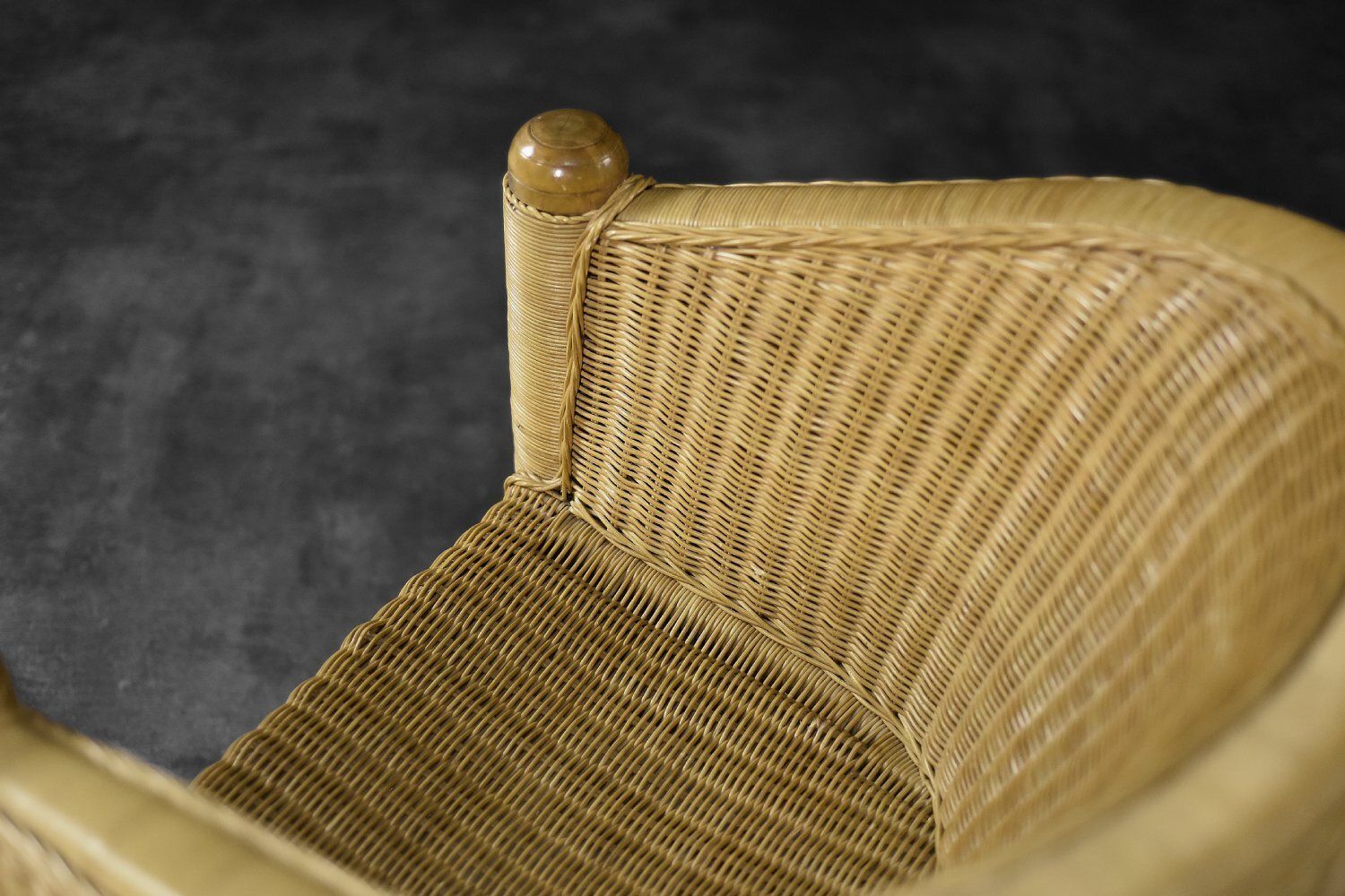 Vintage Italian Boho Rattan Barrel Chair, 1970s photo furniture