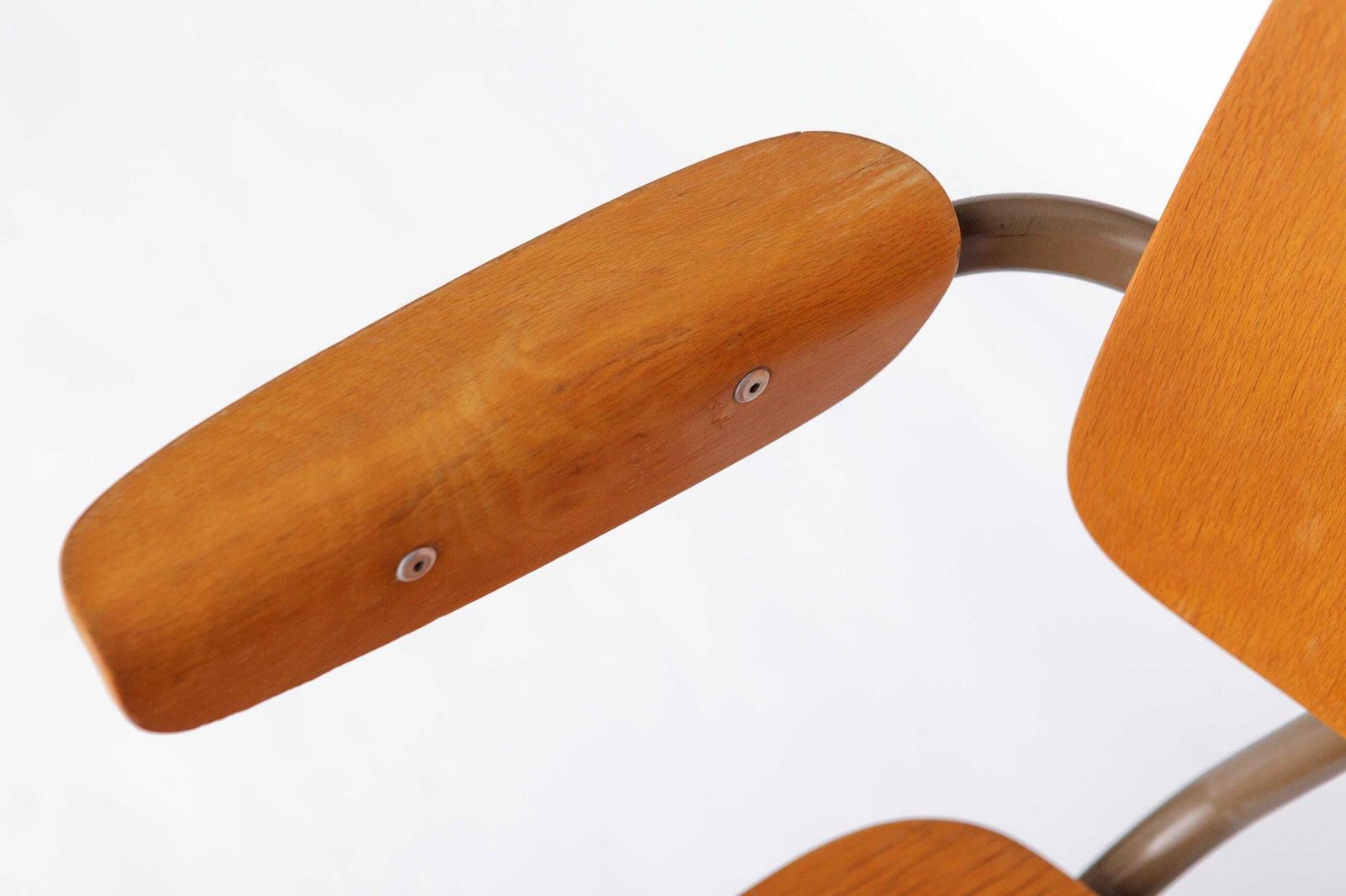Set Of 6 Kho Liang Ie Stackable Chairs – Car Katwijk, 1950s Mid Century Modern, Beech Plywood & Metal, Dutch Design Vintage Chairs photo 1746.0
