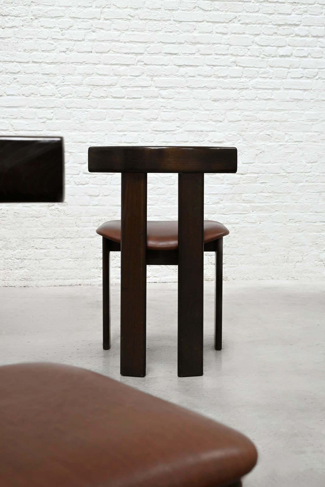 photo vinterior Dining Set By Luigi Vaghi For Former With Six Leather Chairs, Italy 1960's