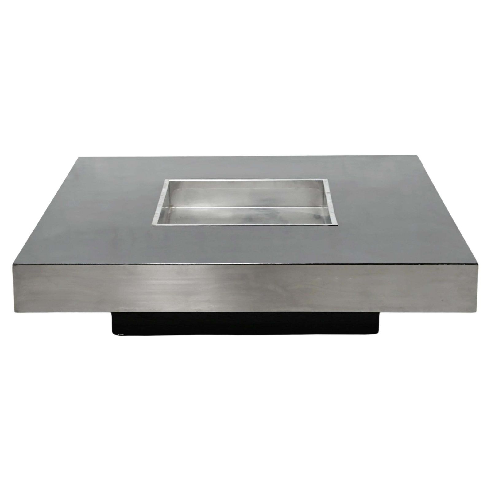 Chrome Coffee Table With Integrated Bar In The Style Of Willy Rizzo, 1970s