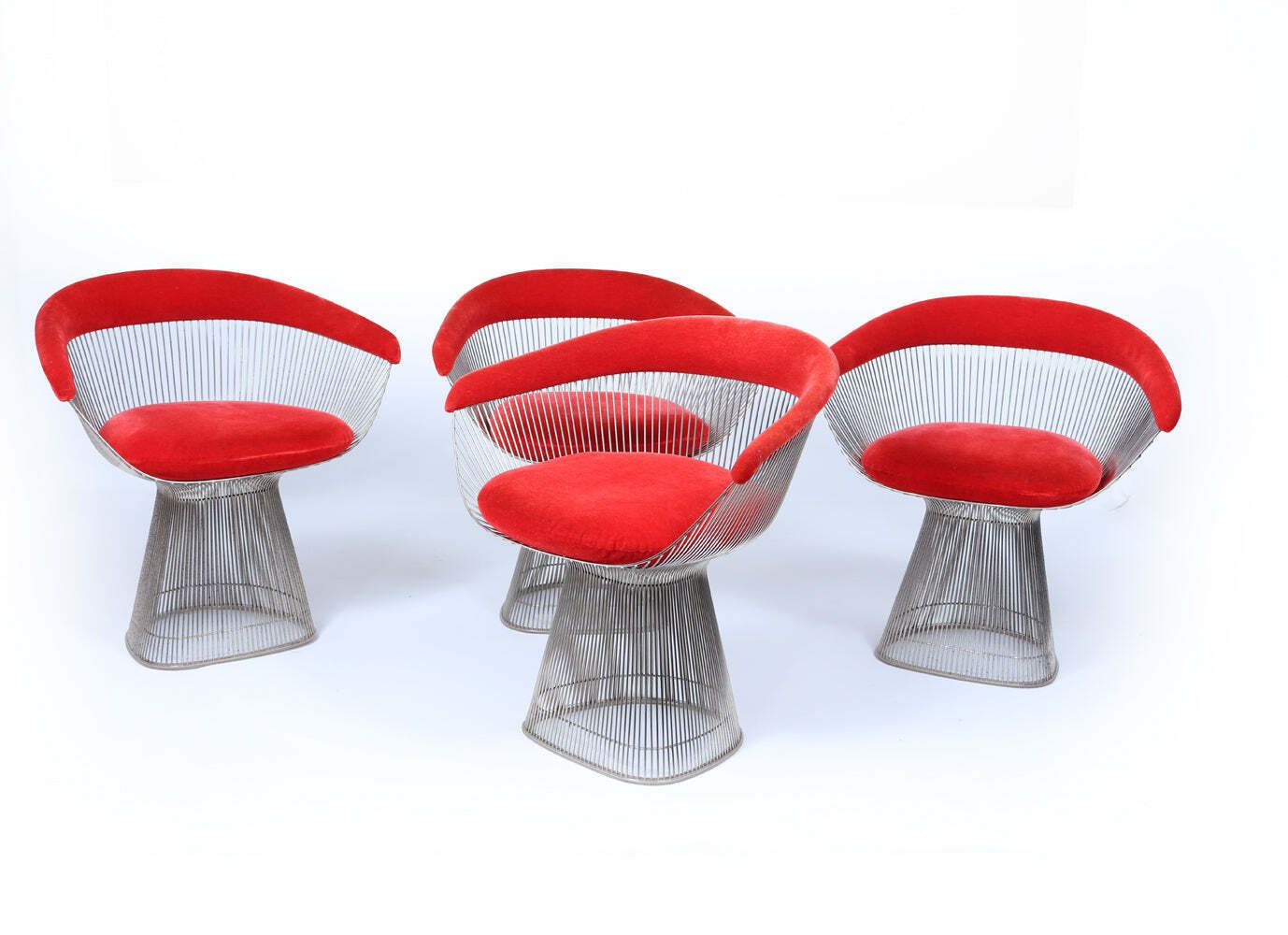 Set Of Four Warren Platner Dining Armchairs For Knoll, 1960s