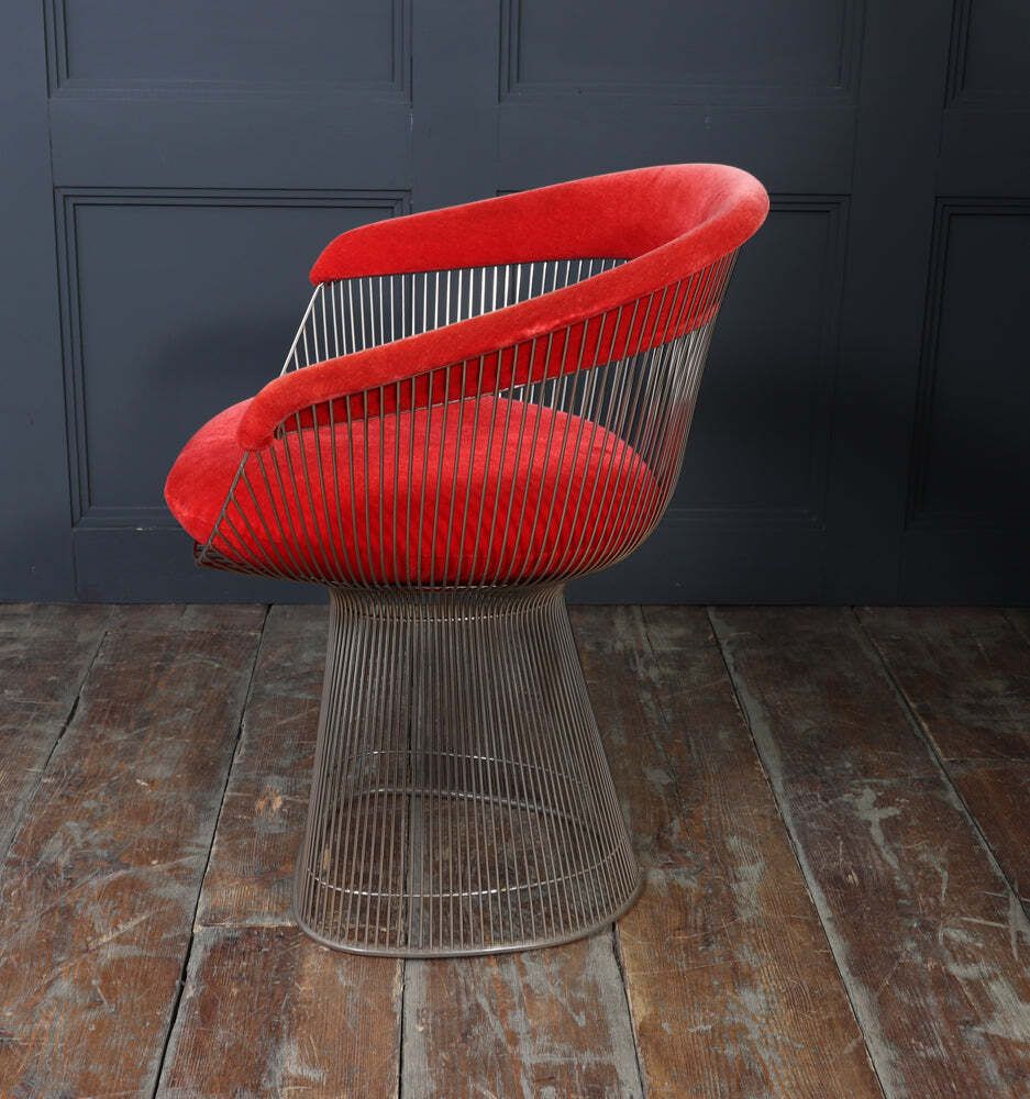 photo vintage Set Of Four Warren Platner Dining Armchairs For Knoll, 1960s