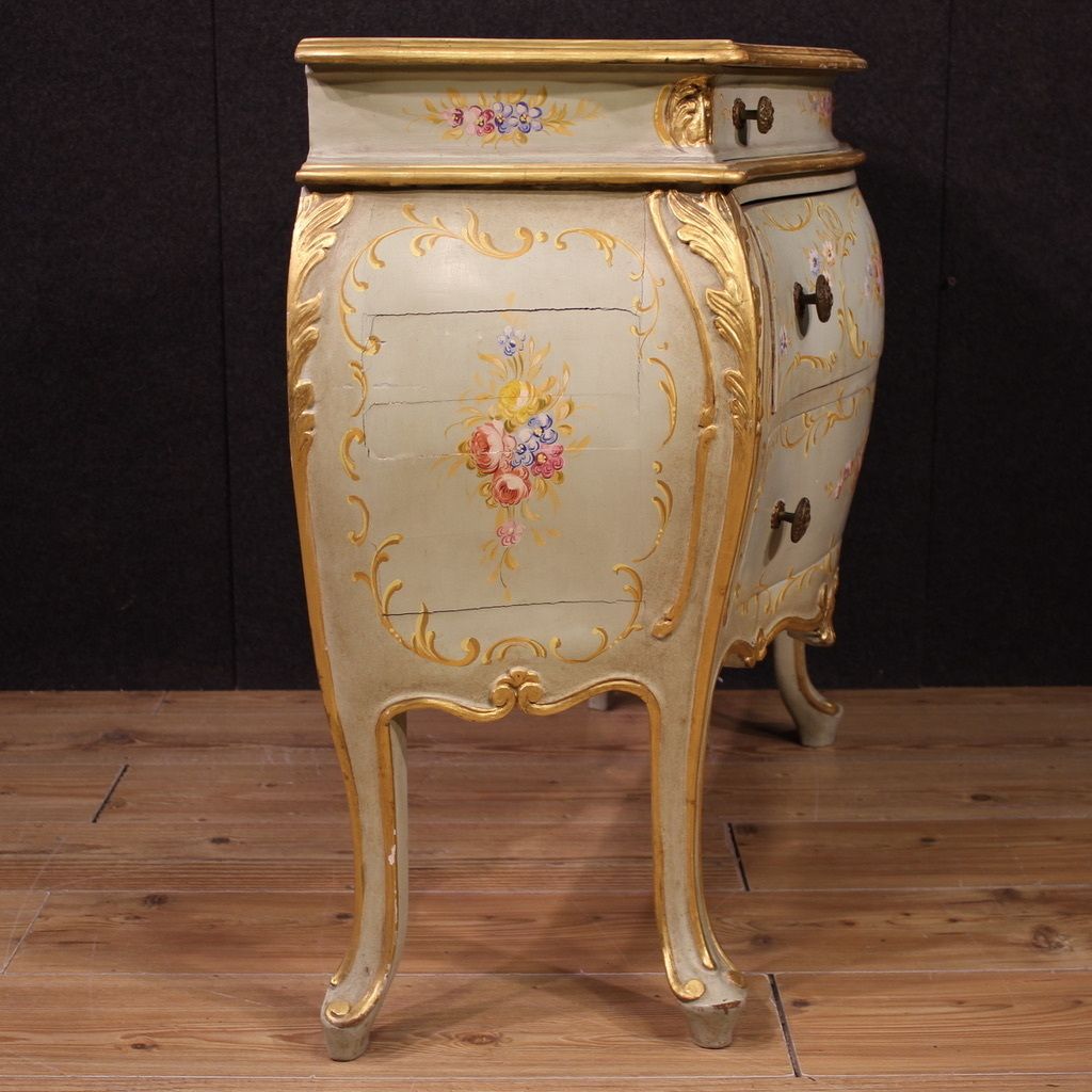 Venetian Lacquered, Painted And Gilded Dresser From The 20th Century photo buy