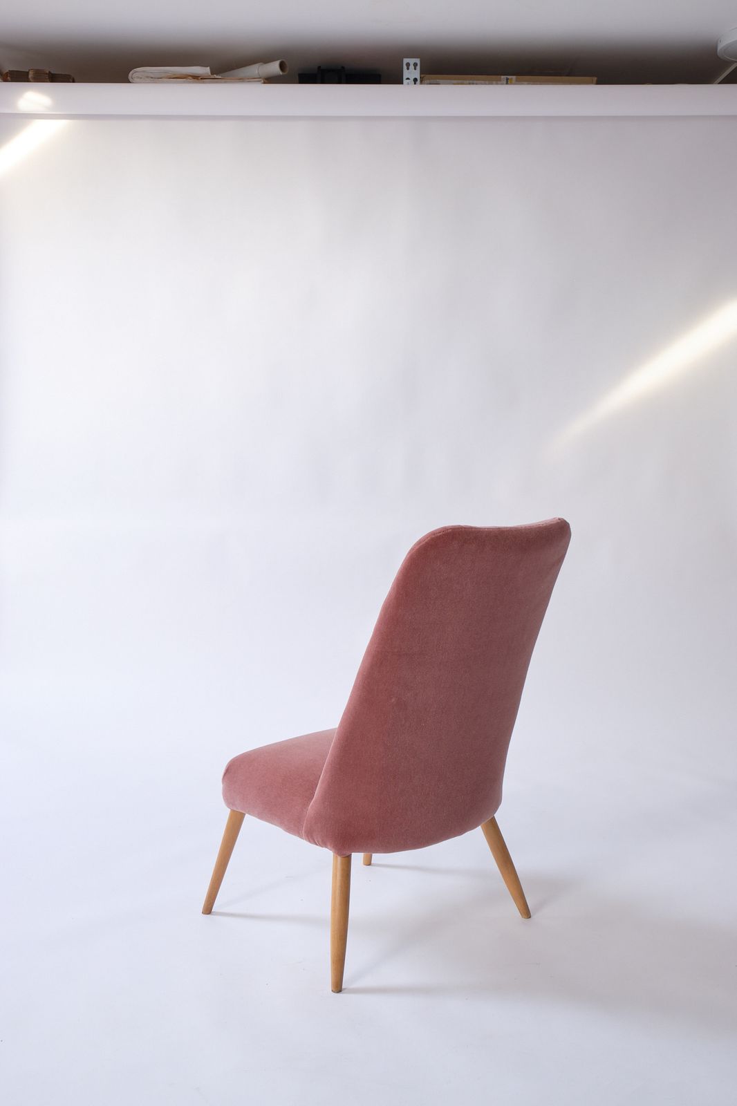 Pink Mohair Velvet Slipper Chair photo 350.0