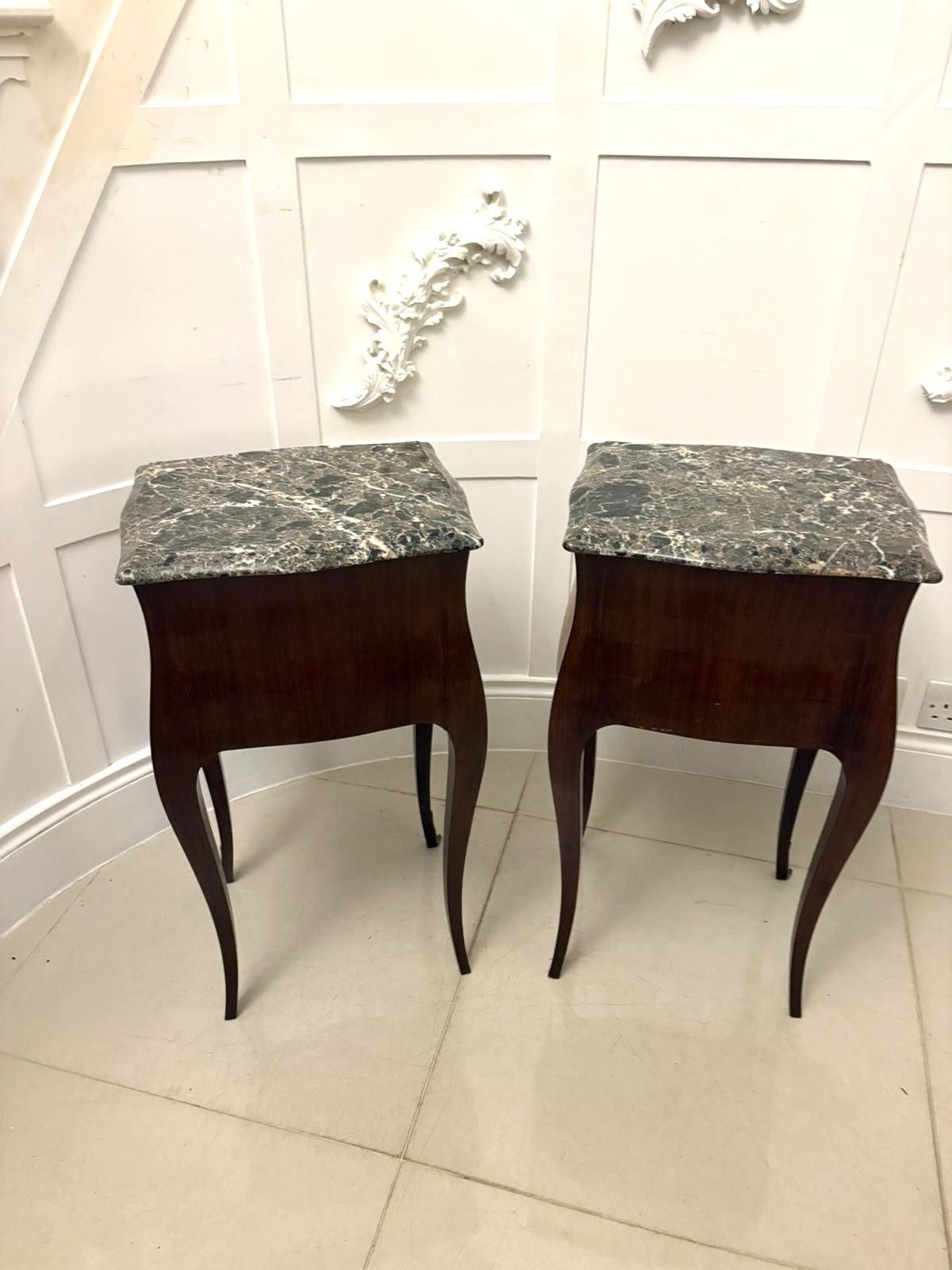 Antique Pair Of Quality French Marble Top Side Cabinets photo buy