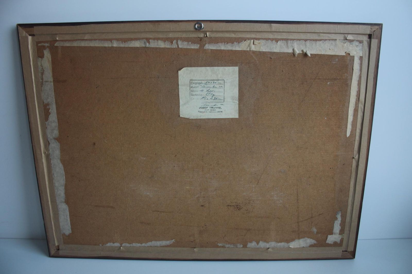666.0 Hand Painted Painting, Oil On Fiberboard, Signed, Czechoslovakia, 1960's. photo