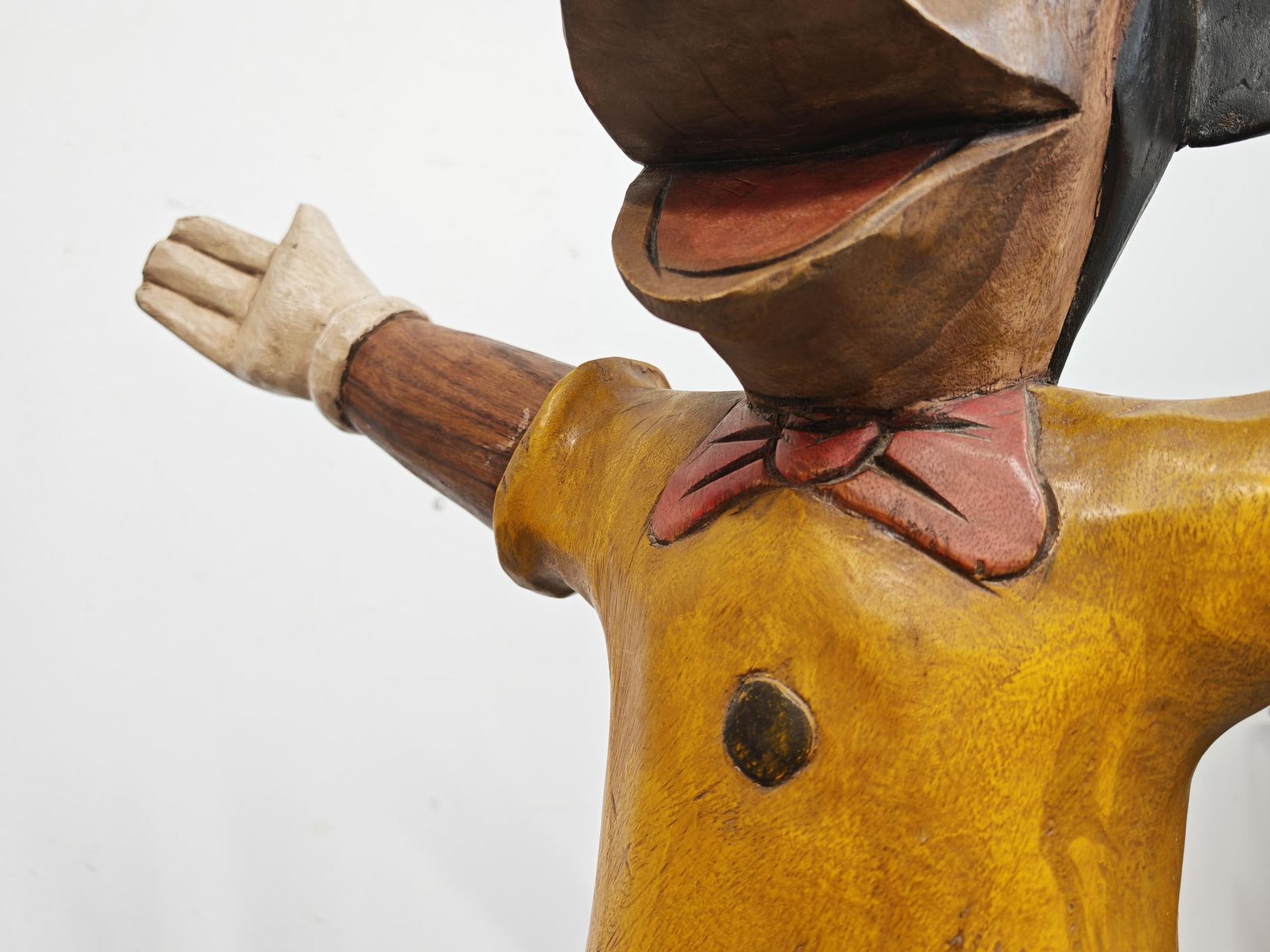 Art Vintage Hand Carved Xl Sculpture Of Mickey Mouse, USA 1940s photo