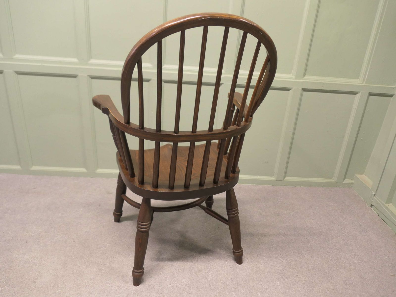 Elm Country Carver Chair With Crinoline Stretcher photo vinterior