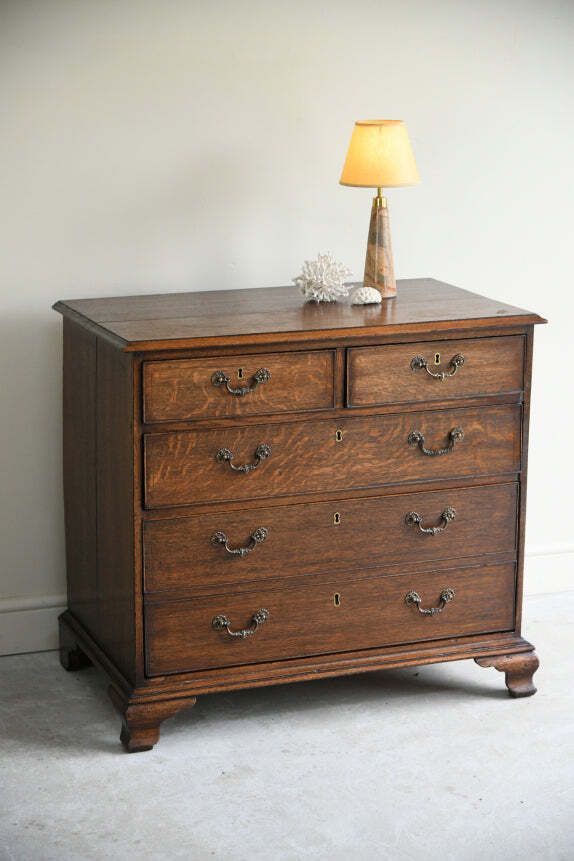 Georgian Oak Chest Of Drawers, Mid 20th Century photo for sale