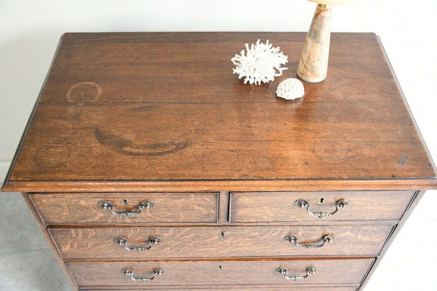 Furniture Georgian Oak Chest Of Drawers, Mid 20th Century photo