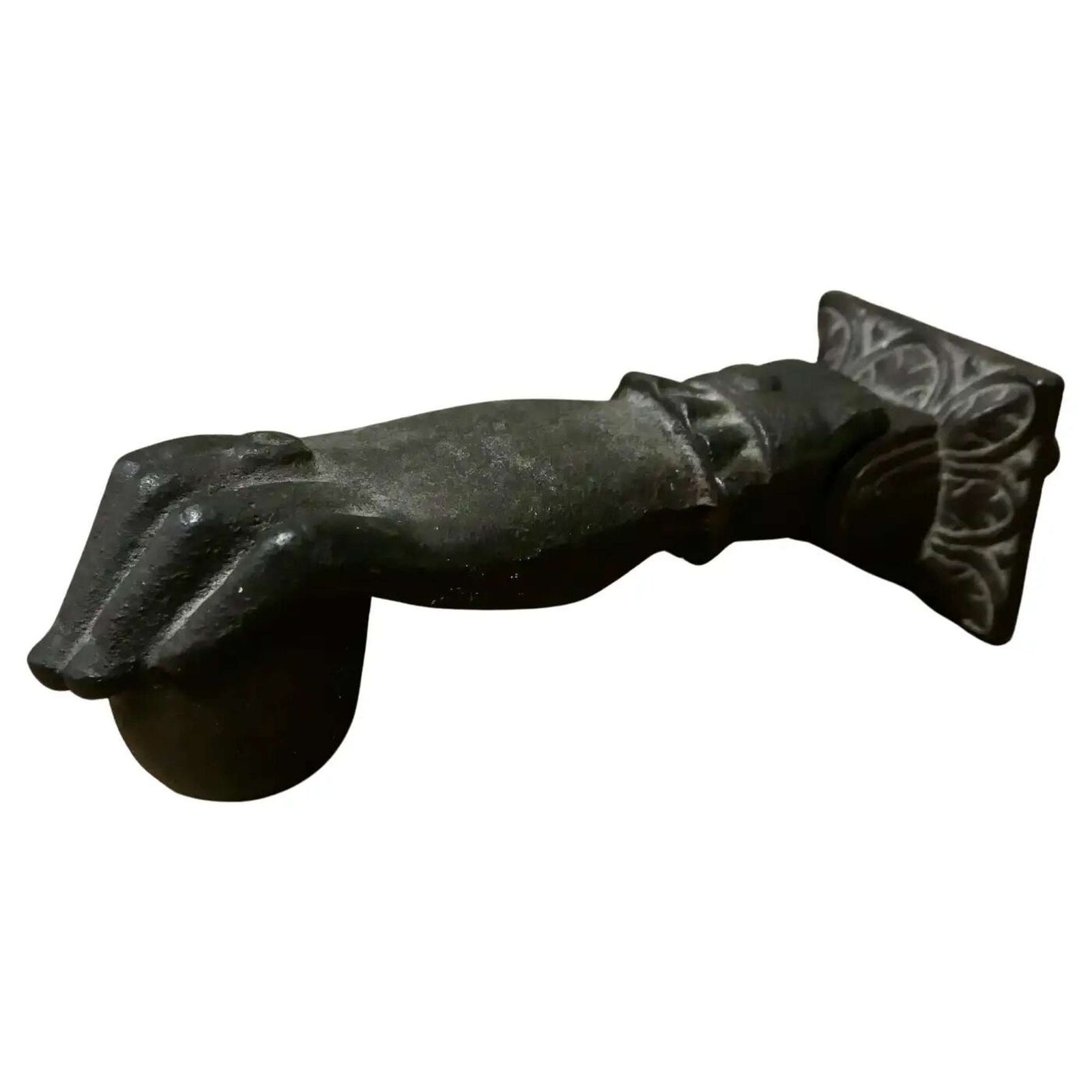 Heavy Iron Door Knocker, A Hand Knocking On The Door