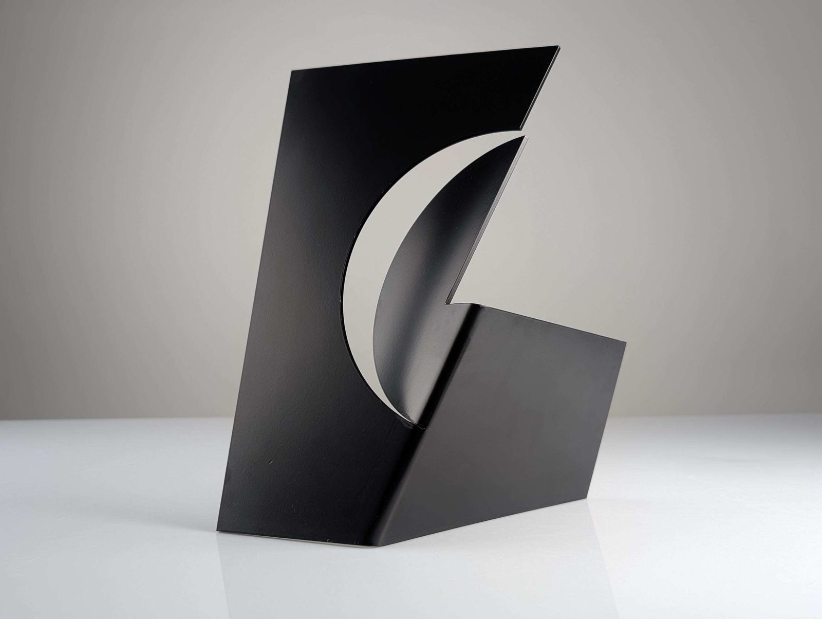 Escultura Acero Negra Abstracta, Carlos Evangelista, 55/75