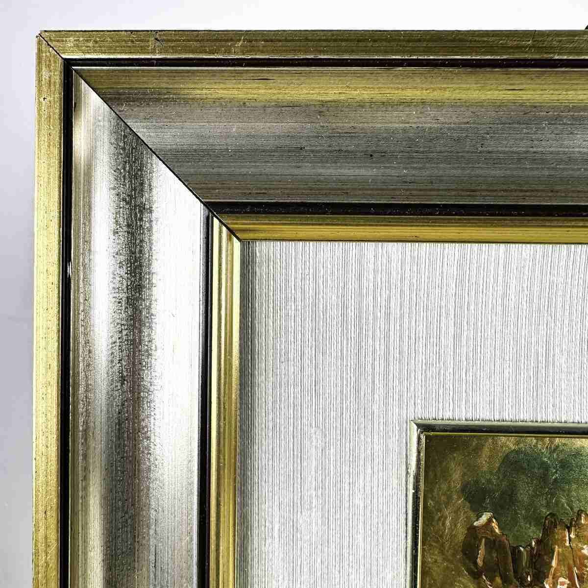 Pair Of Chromolithography Paintings On 23 Kt Gold Leaf, A.Bandini photo buy