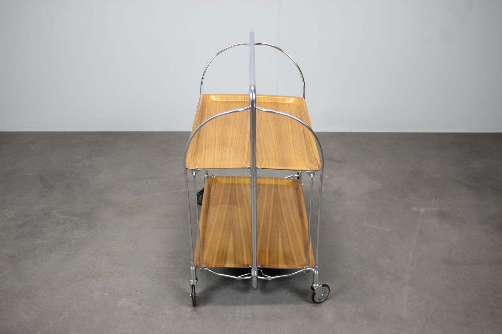Mid Century Vintage Chrome And Folding Serving Trolley, 1950's photo Furniture