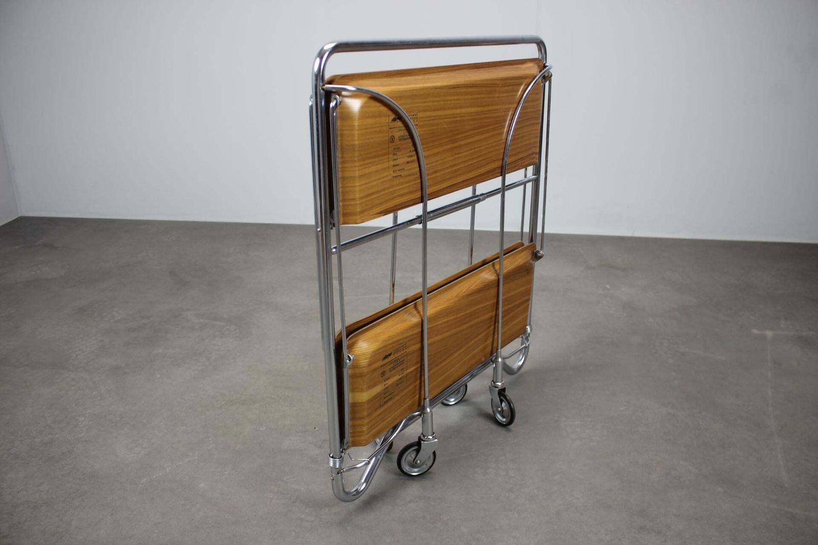 Mid Century Vintage Chrome And Folding Serving Trolley, 1950's photo vintage