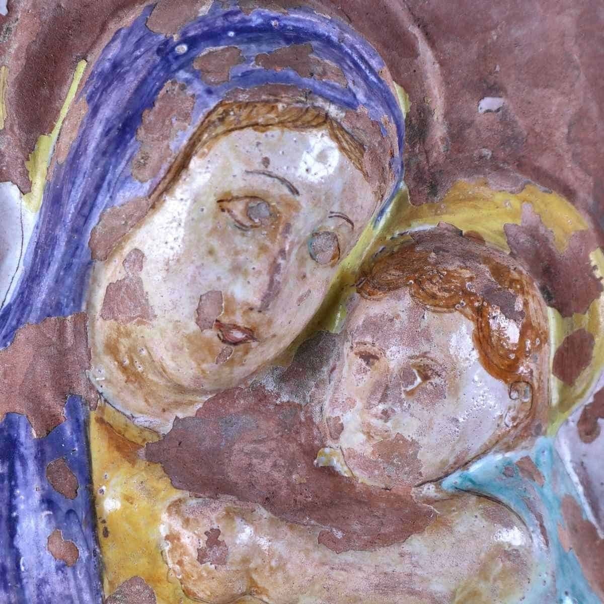 Ancient Bas Relief Panel Of The Madonna And Child, Acquapendente, Viterbo photo furniture