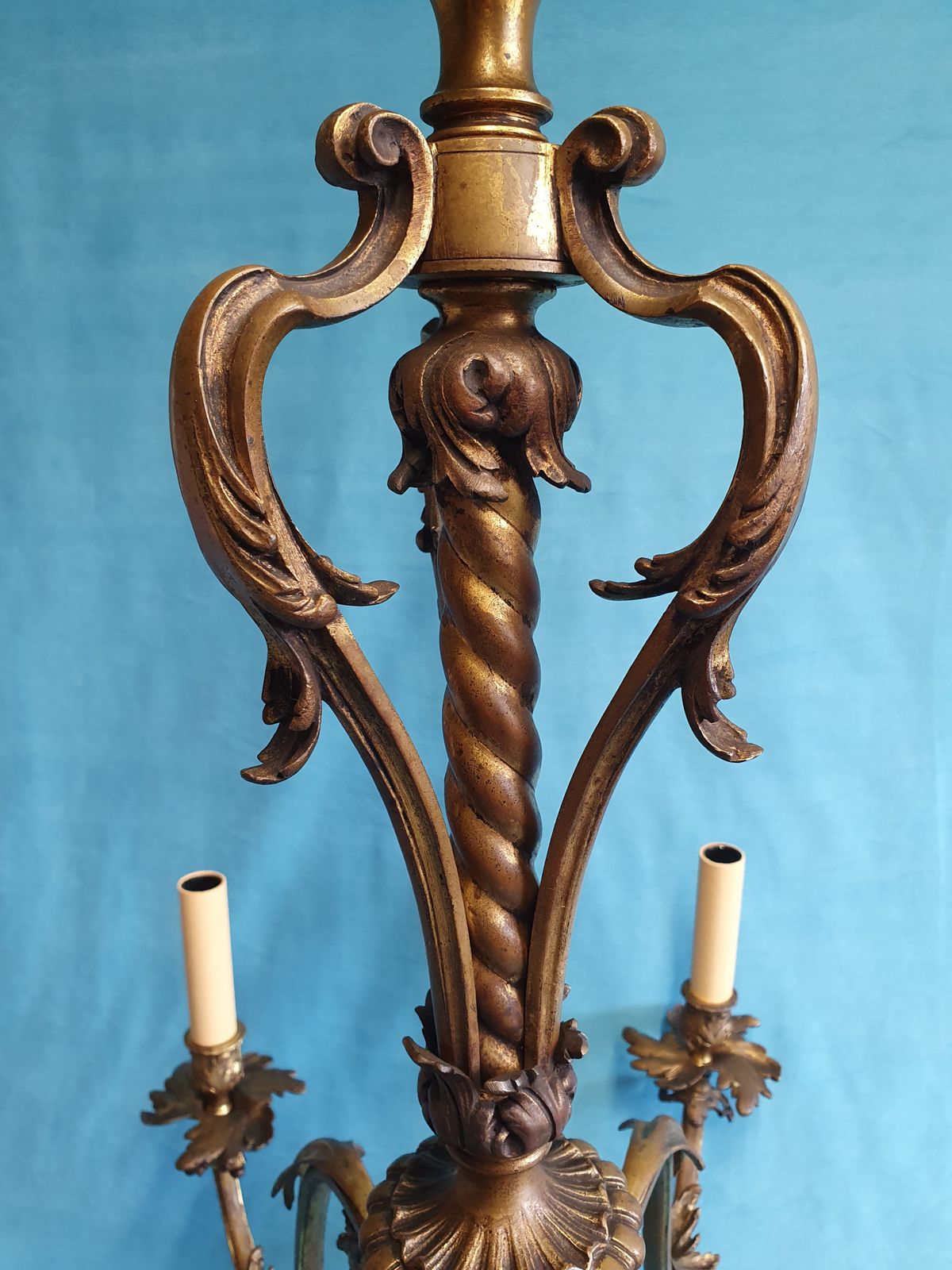 6 Arm Large Brass Chandelier French 30" photo vinterior