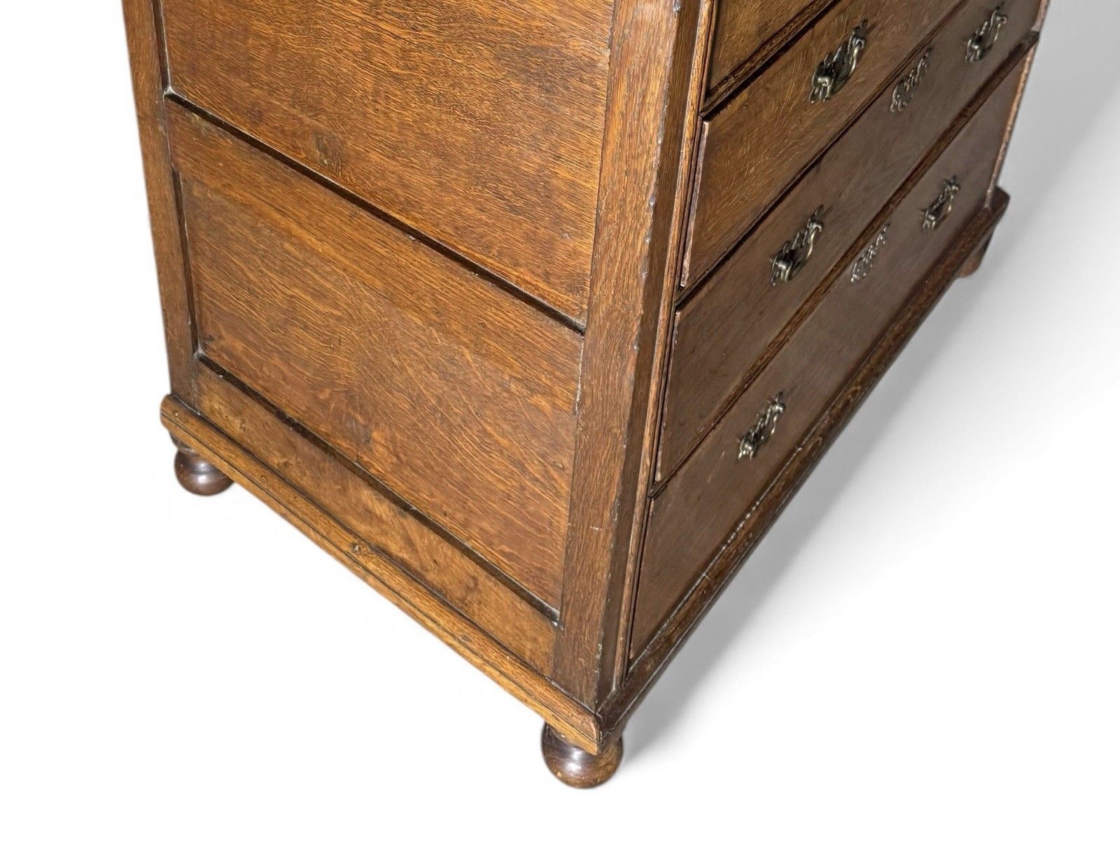 photo for sale Antique William And Mary Oak Chest Of Drawers Cross Banded Provincial Chest Rare