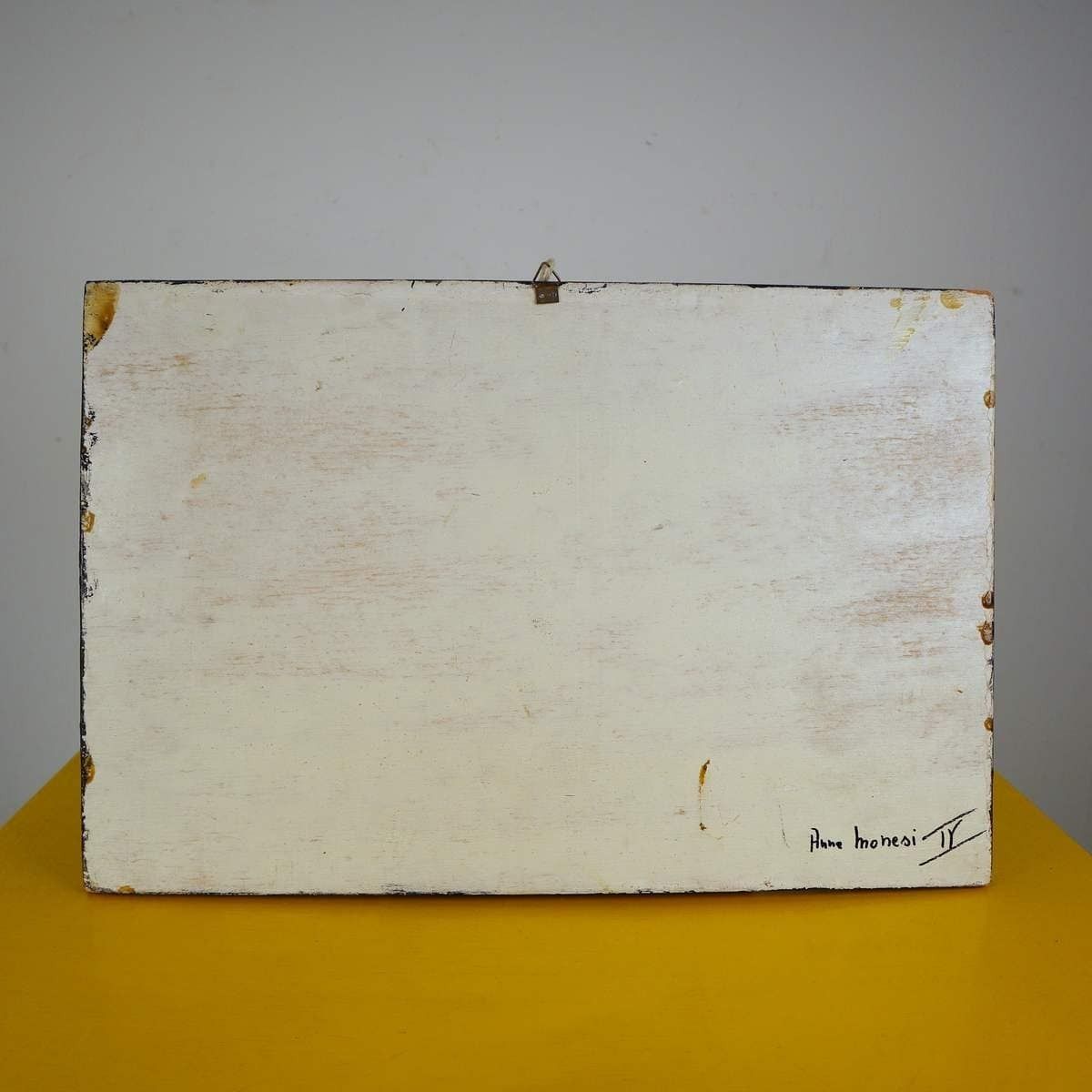 Vintage Landscape Painting On Wooden Board