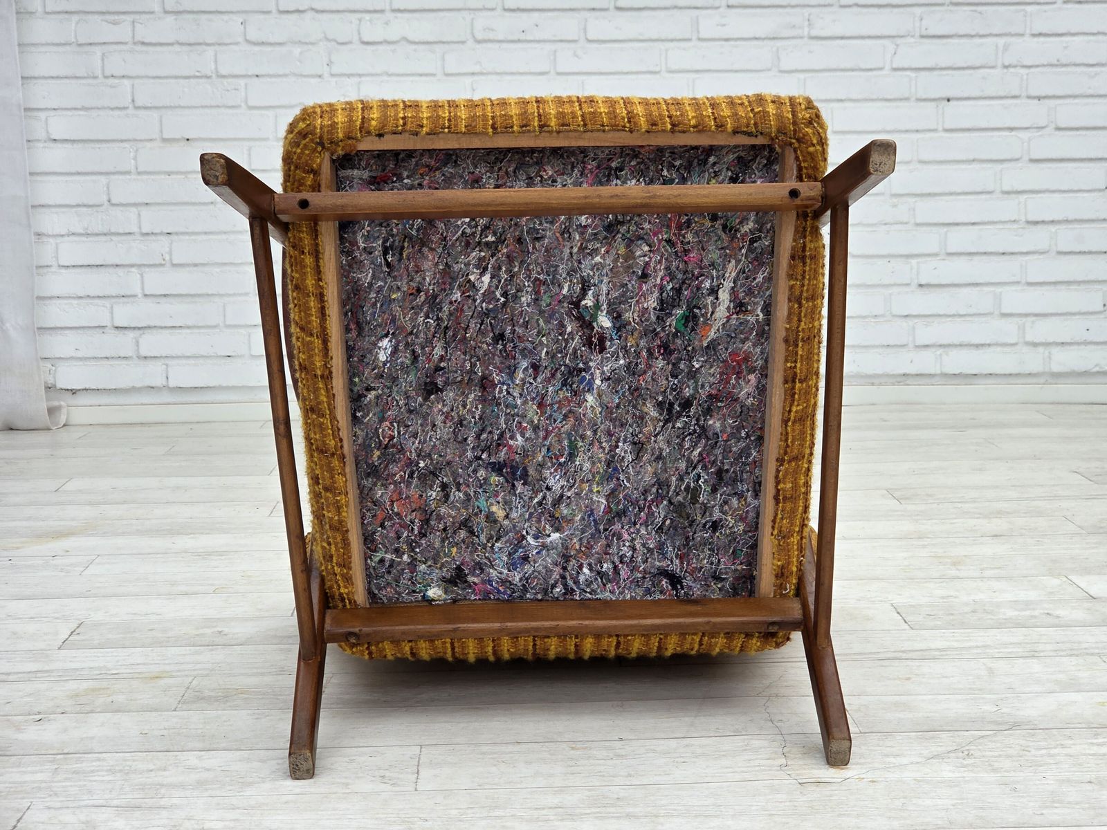 photo for sale 1960s, Danish Armchair, Furniture Wool Fabric, Teak Wood, Oak Wood.
