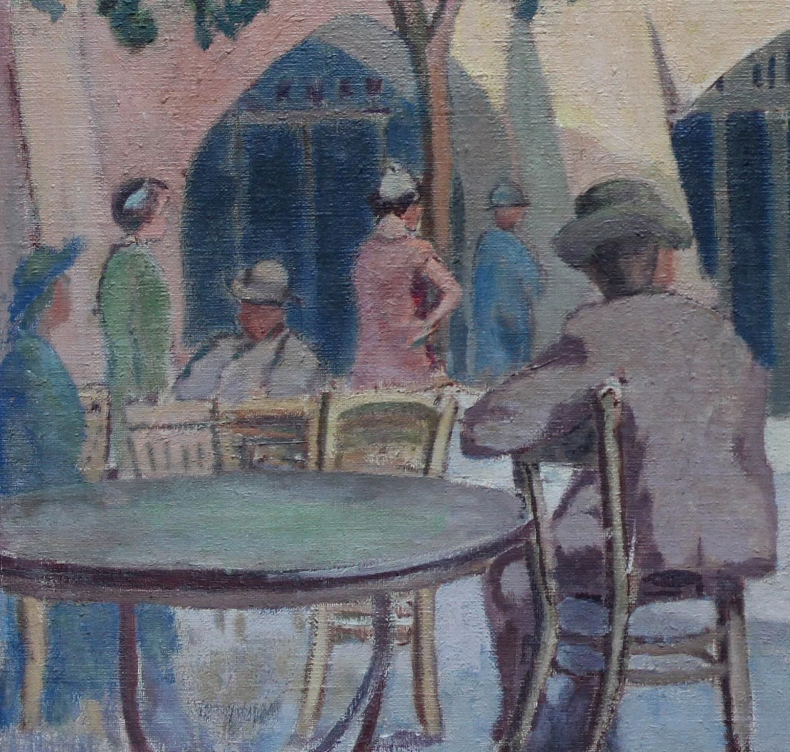 Forrest Hewitcafe Porto Fino Italy   British Post Impressionist Oil Painting Italian Rivieracirca 1930 photo Art