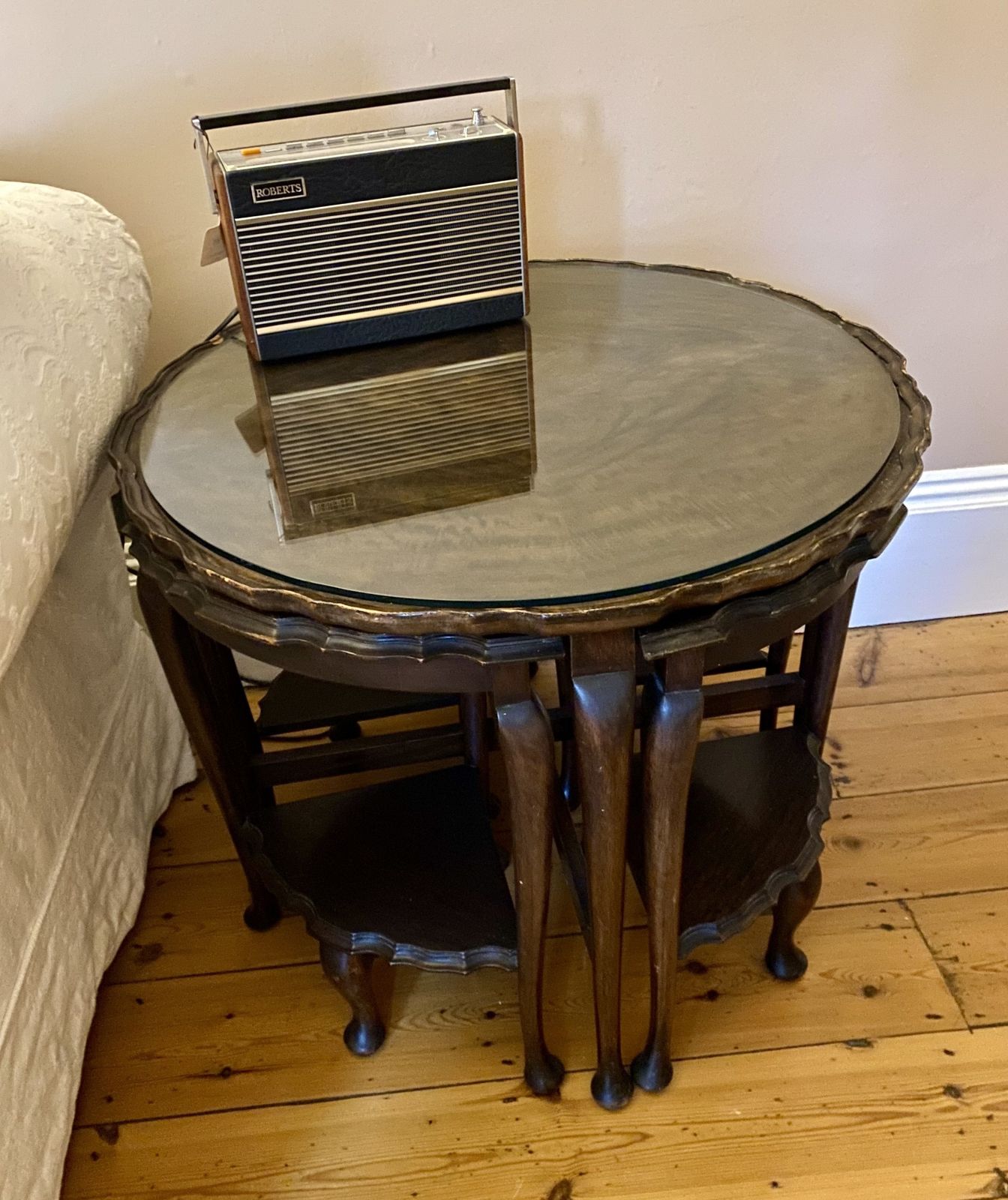 Antique Burr Walnut Pie Top Nest Of Tables