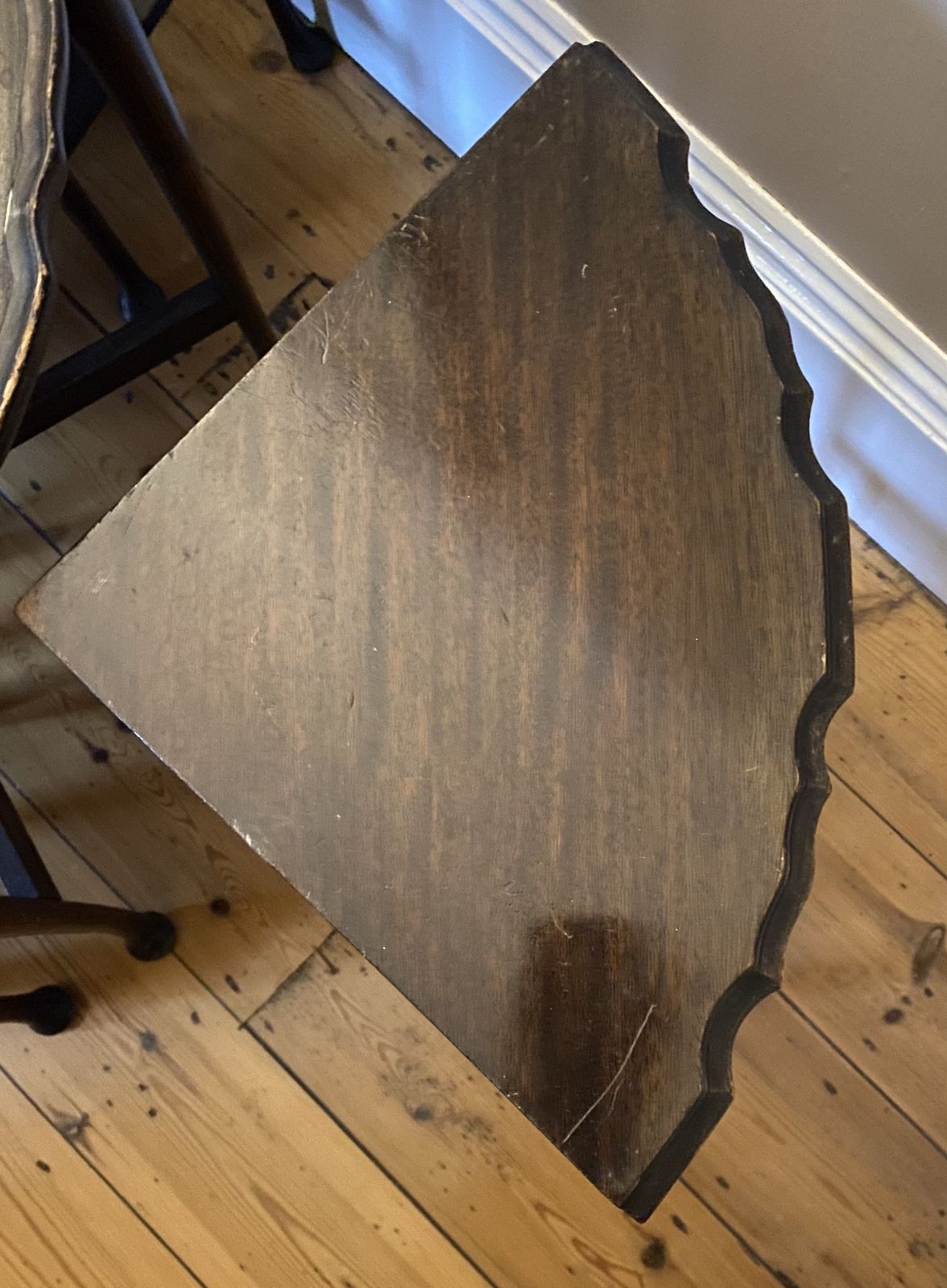 Antique Burr Walnut Pie Top Nest Of Tables photo vintage