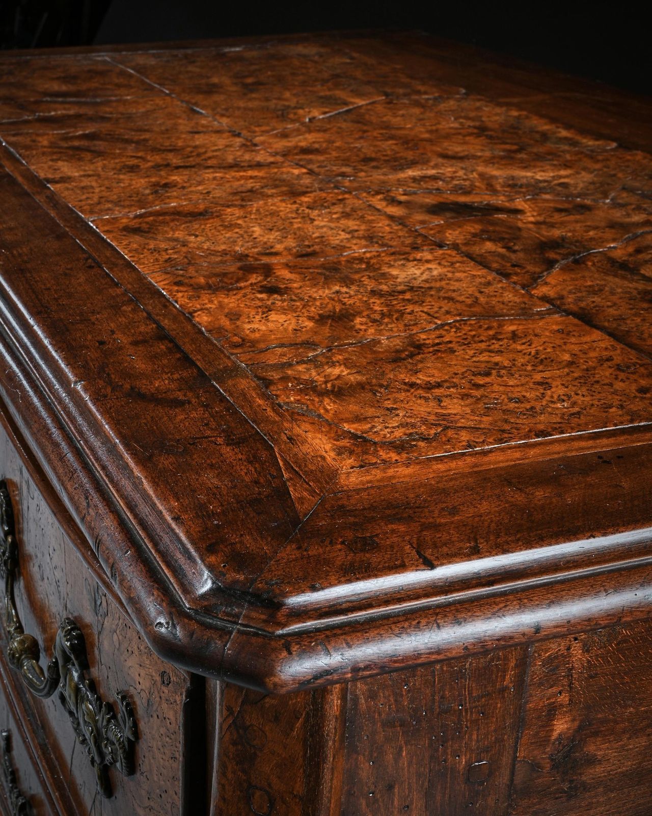 Rare Early 18th Century Louis XV Provincial Burr Elm Mazarin Commode photo vintage