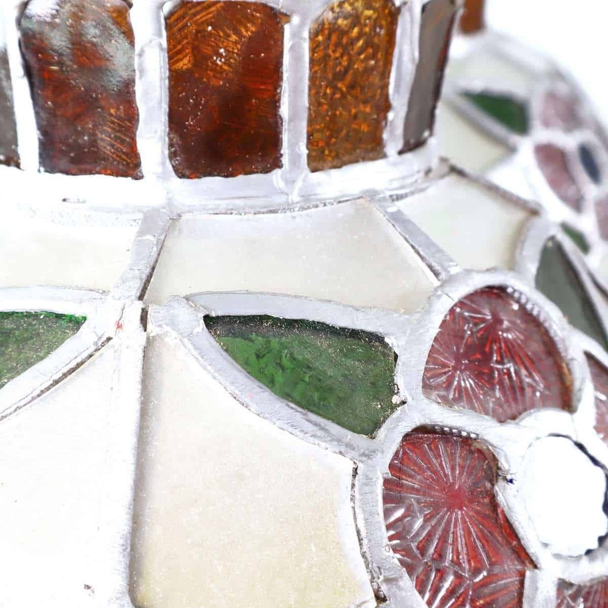 photo furniture Pair Of Vintage Leaded Glass Chandeliers