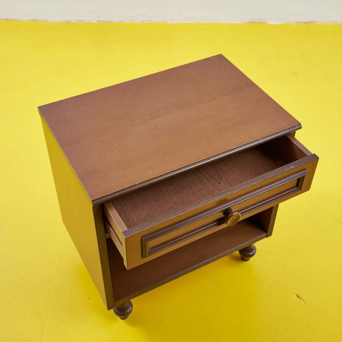 Vintage nachtkastje van massief hout, ca. jaren 1960 photo furniture