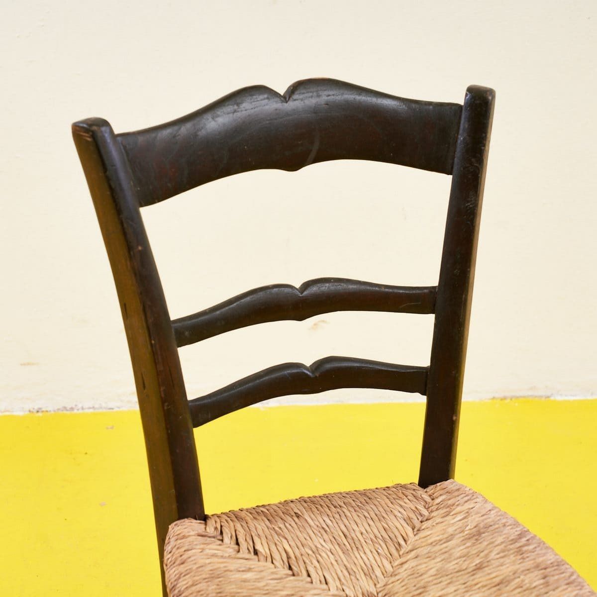 Wooden Chair With Braided Seat From The Early 1900s photo for sale