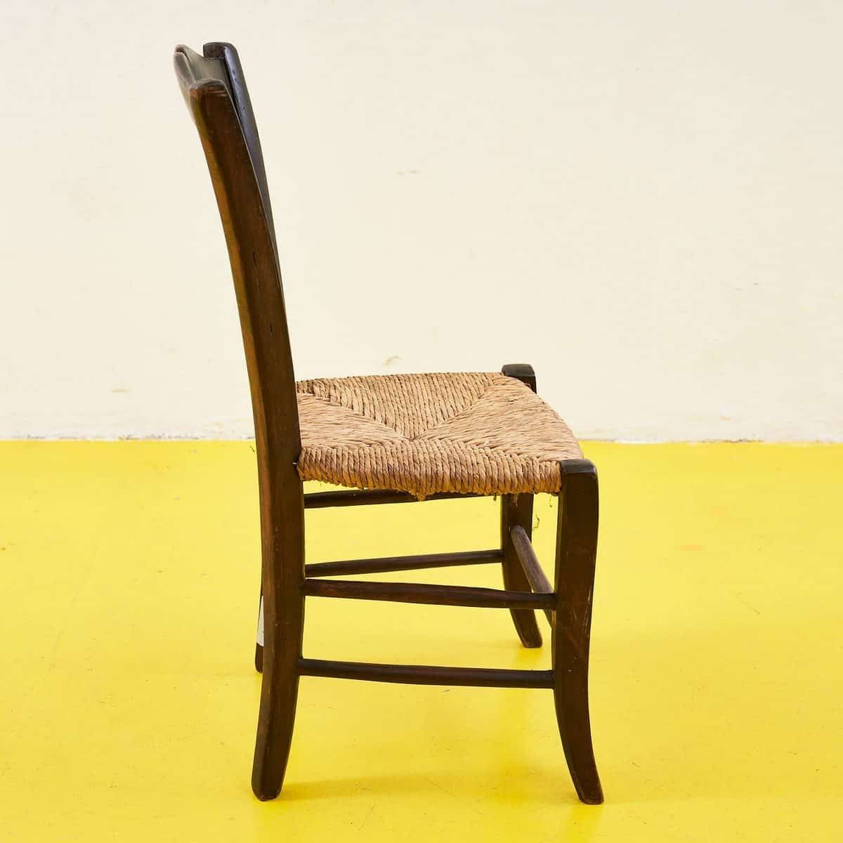 Wooden Chair With Braided Seat From The Early 1900s photo Furniture