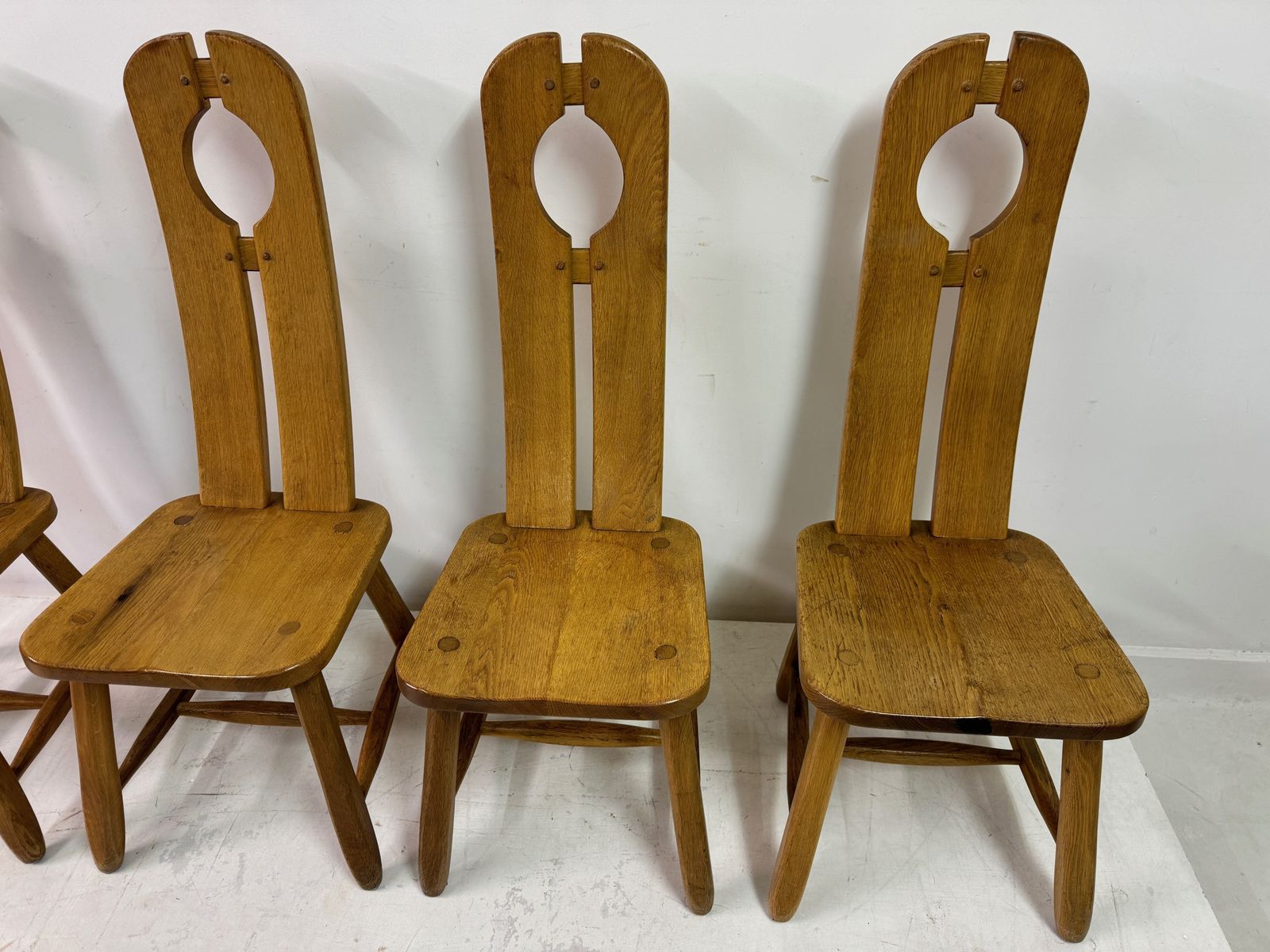 photo buy Set Of Four 1960s Oak Dining Chairs By De Puydt