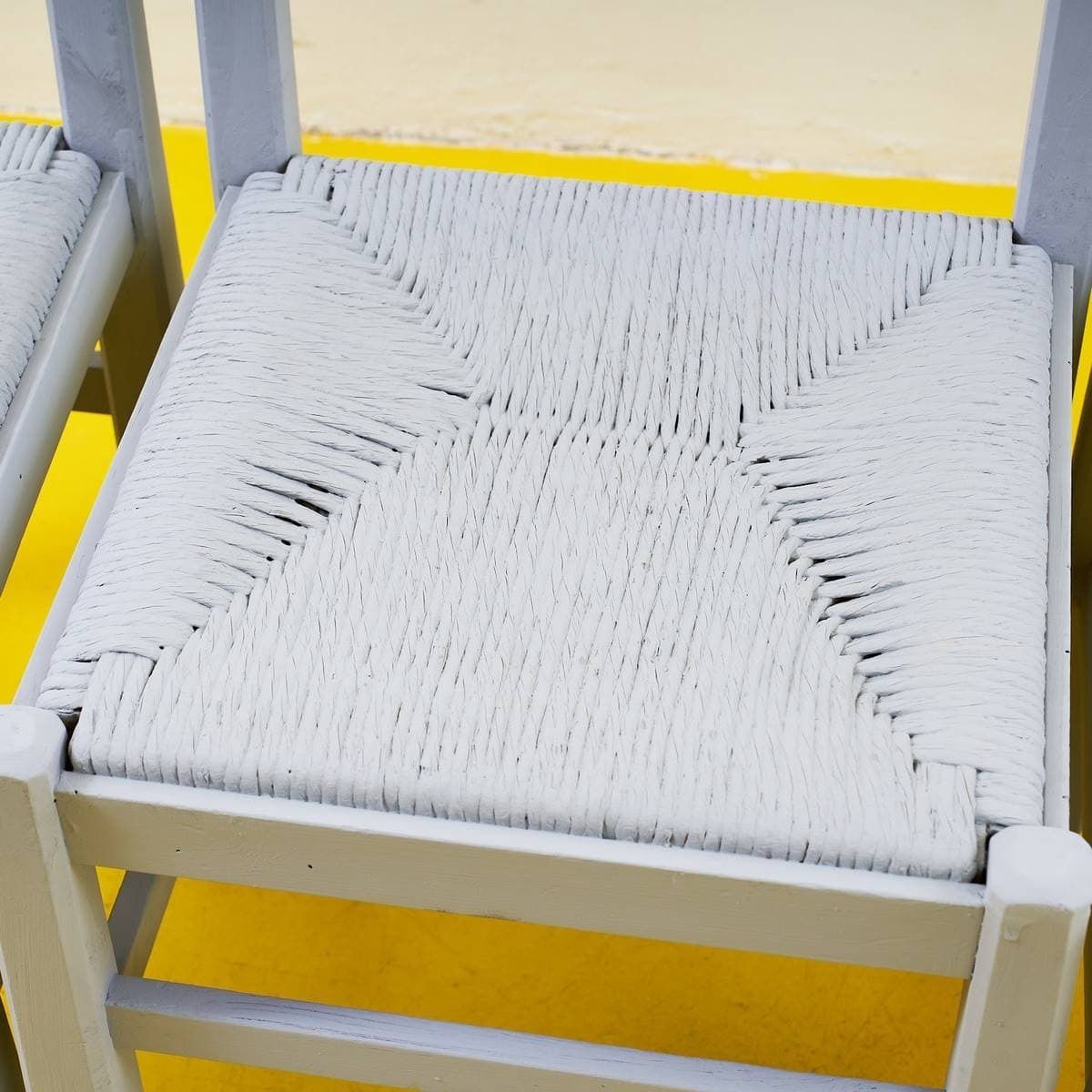 Gray Wooden And Straw Chairs, 4 Pieces photo vinterior