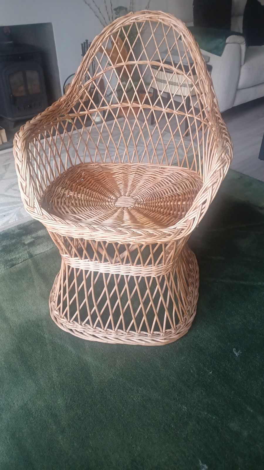 1980's Cane/Rattan Lounge Chair photo furniture