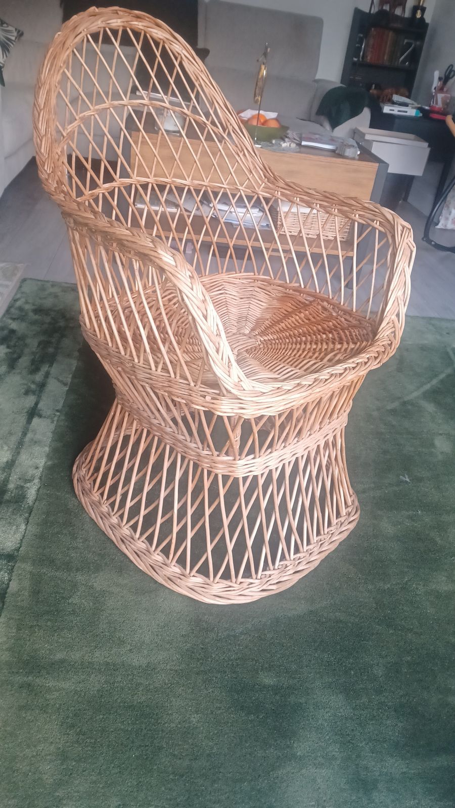1980's Cane/Rattan Lounge Chair photo Furniture