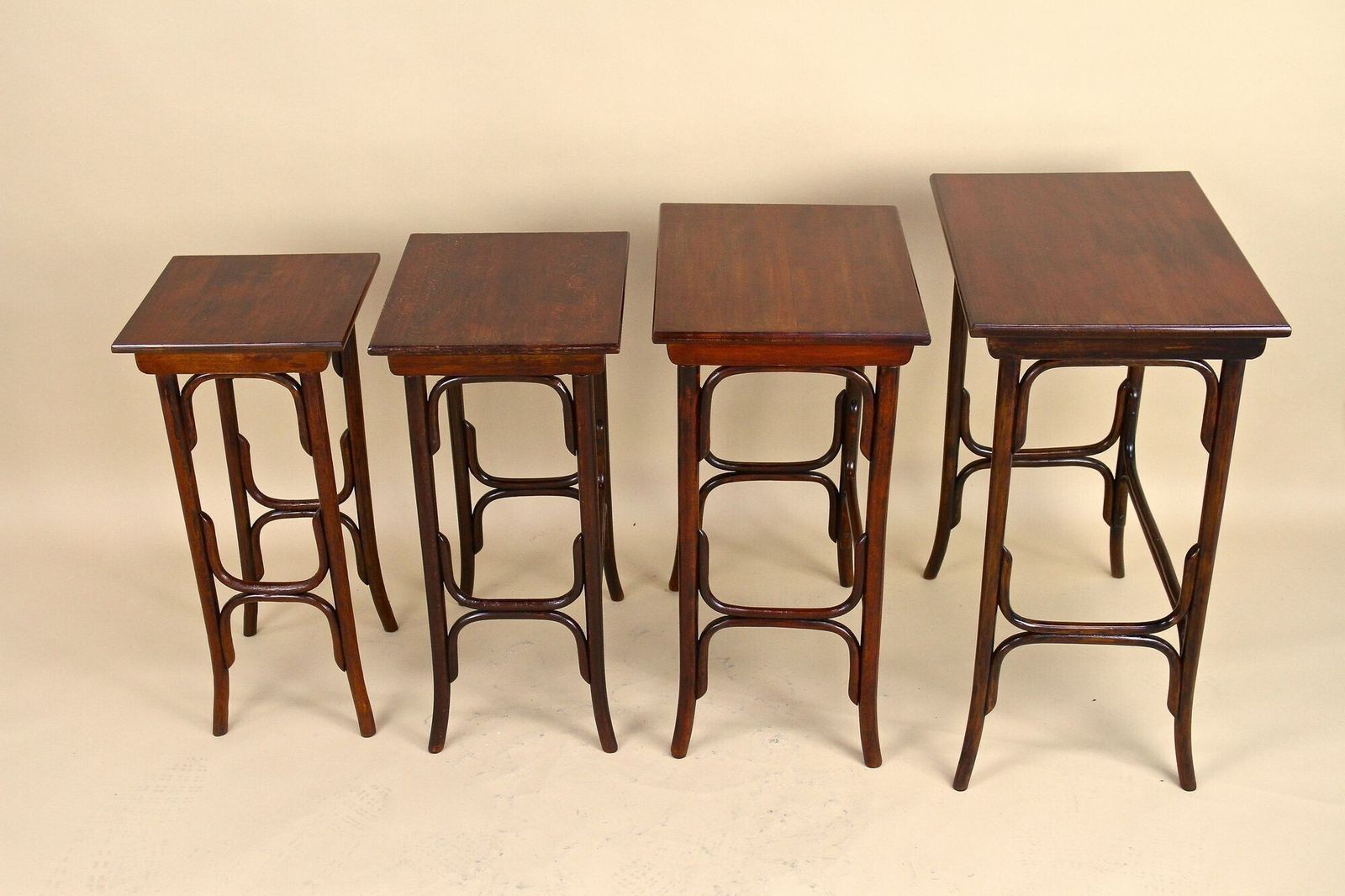 20th Century Art Nouveau Bentwood Nesting Tables By Thonet, Austria Circa 1905 photo furniture