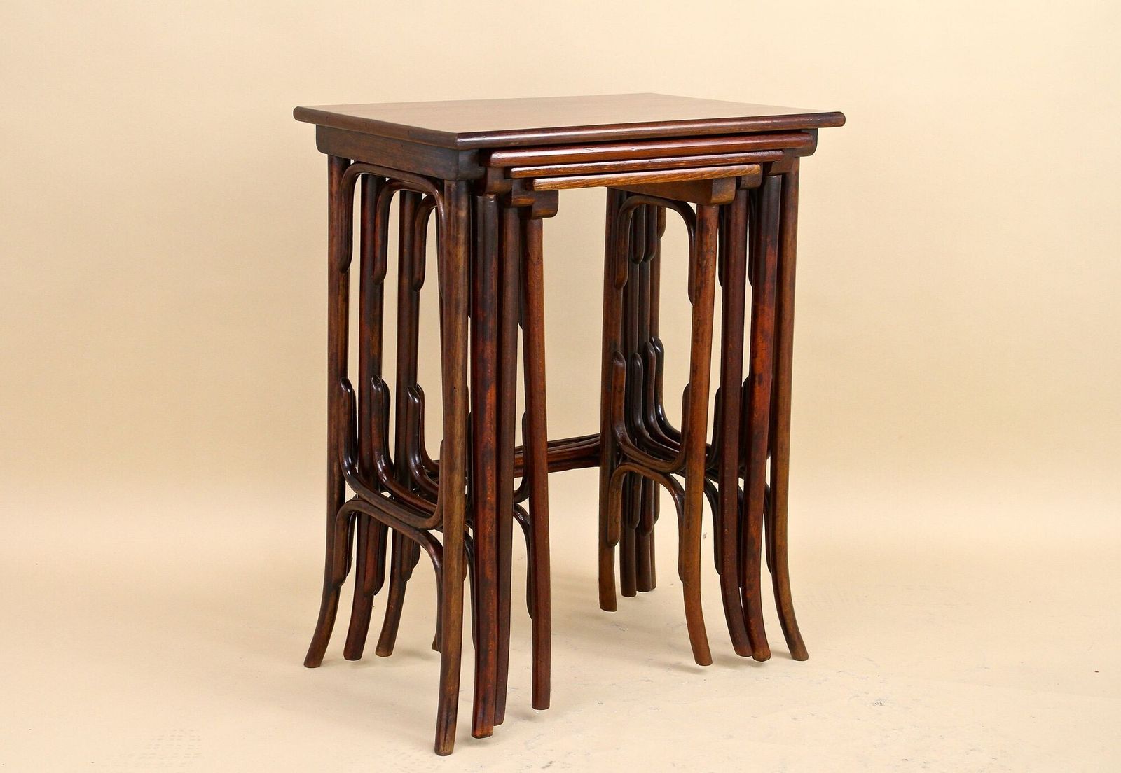 photo vinterior 20th Century Art Nouveau Bentwood Nesting Tables By Thonet, Austria Circa 1905