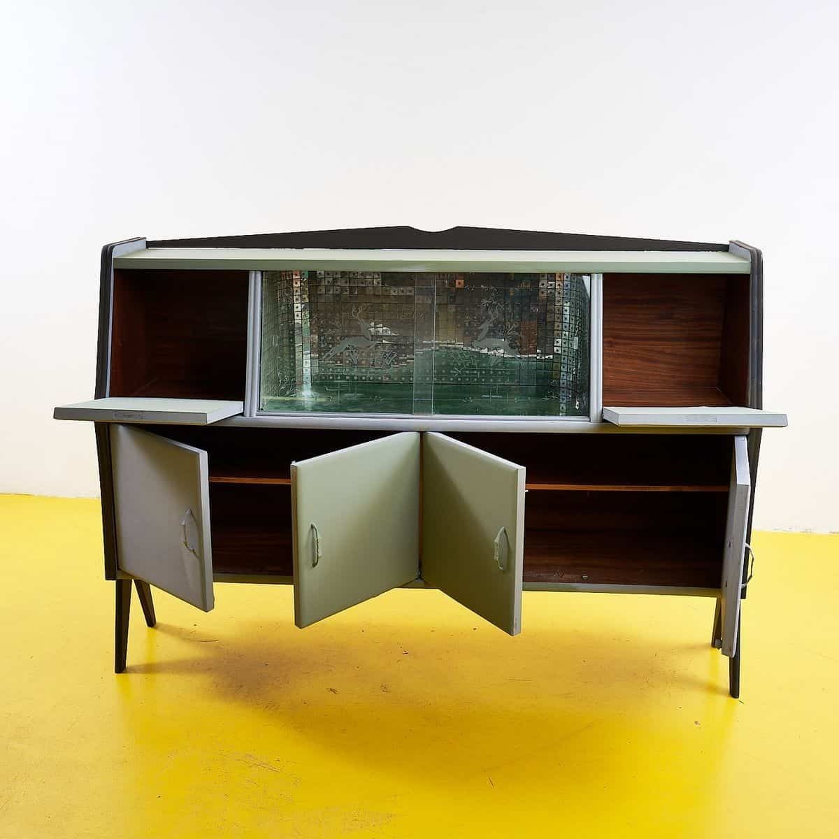 Mid Century Sideboard In Wood And Glass photo Furniture