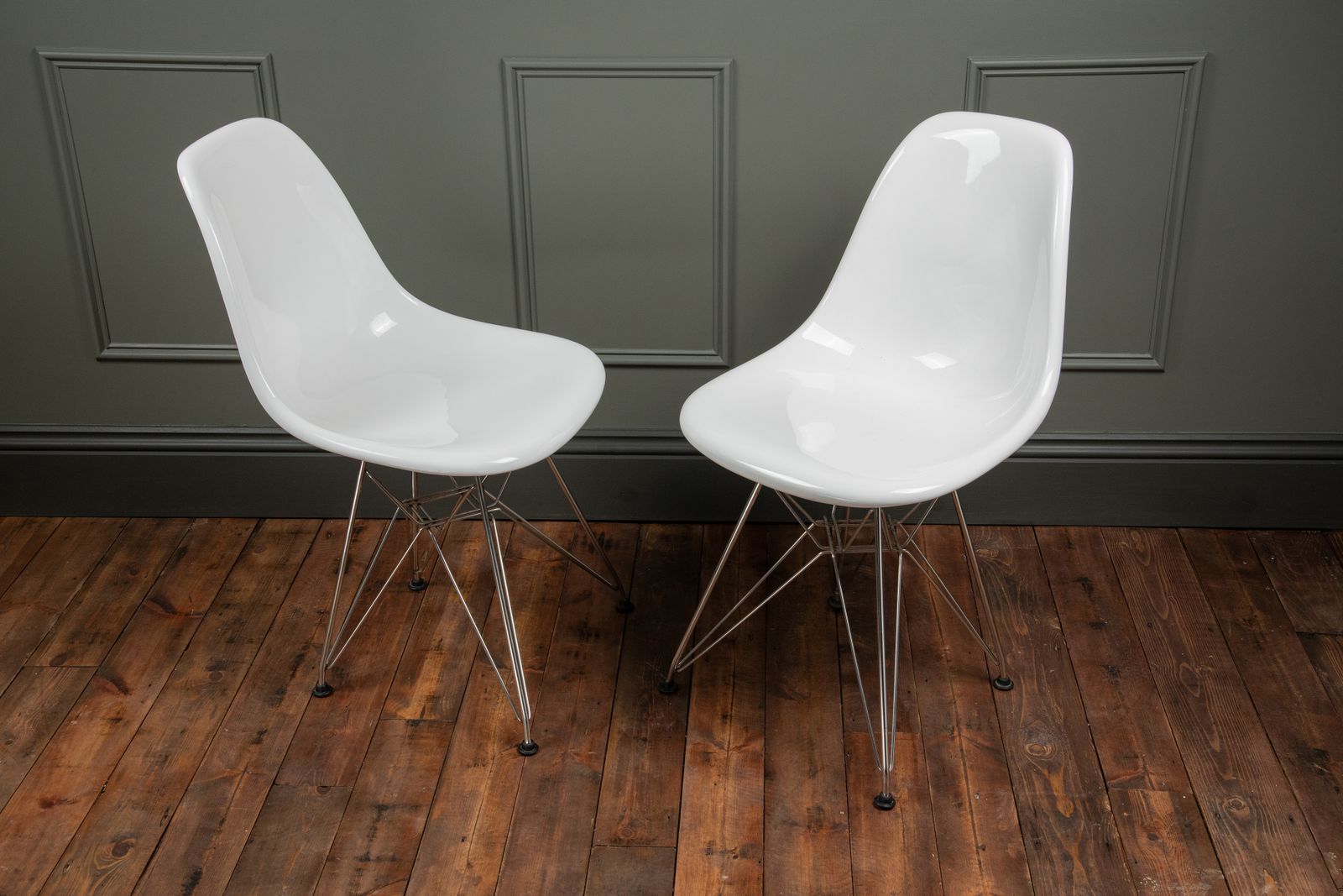 A Pair Of Mid Century Fibreglass Chairs