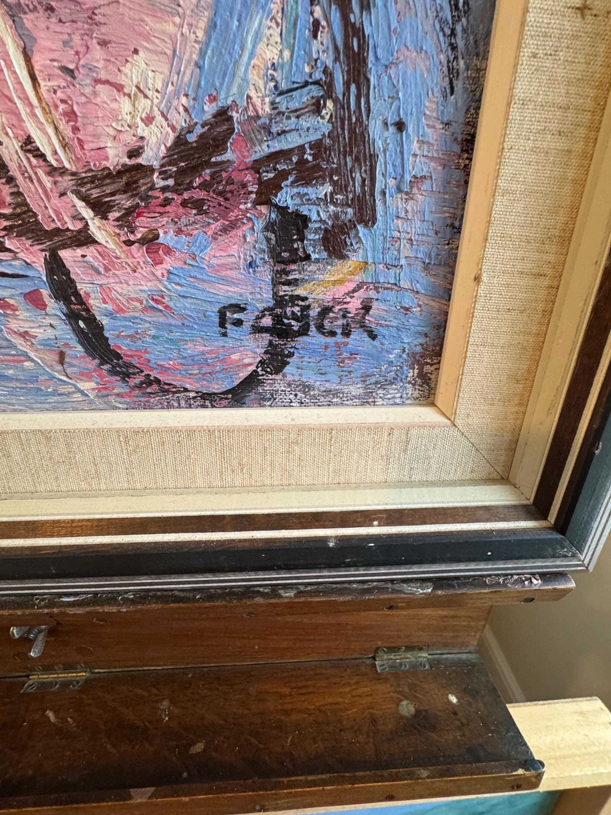 Swedish Original Oil Painting photo furniture