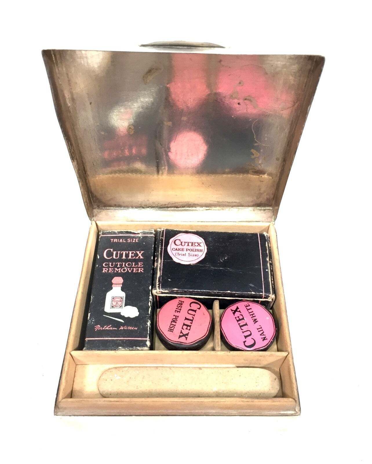 Antique Art Deco Sterling Silver Hallmarked 1924 Ladies Manicure Box / Cigarette photo vintage