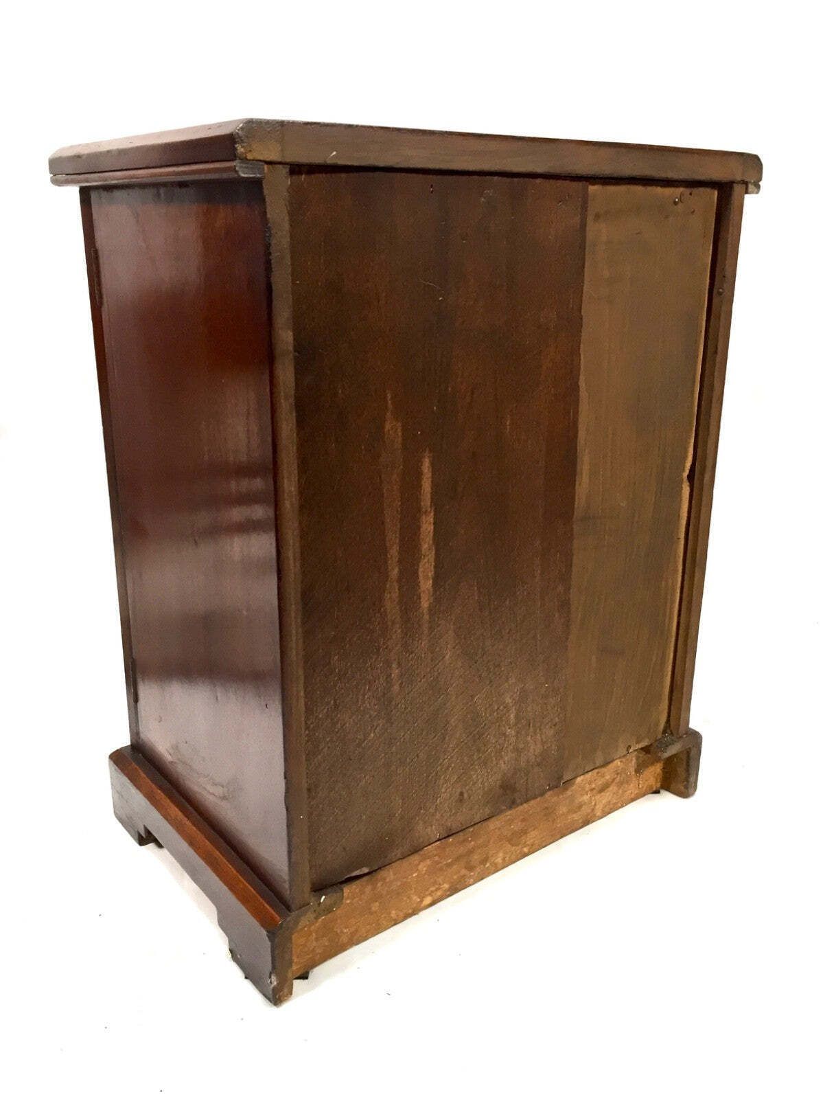 345.0 Antique Edwardian Wooden Tabletop Desk Filing Chest Of Drawers Cabinet Box C1910 photo