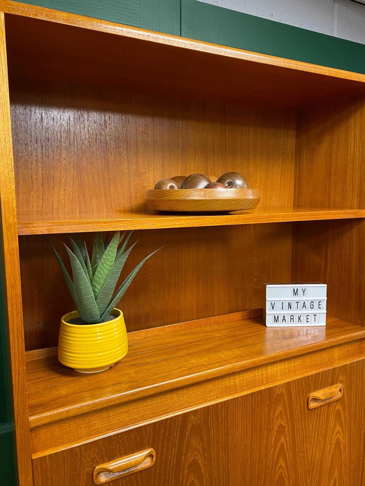 Restored Mid Century 1960s Teak G Plan Glazed Single Wall Unit With Drop Down Cocktail Cabinet photo for sale