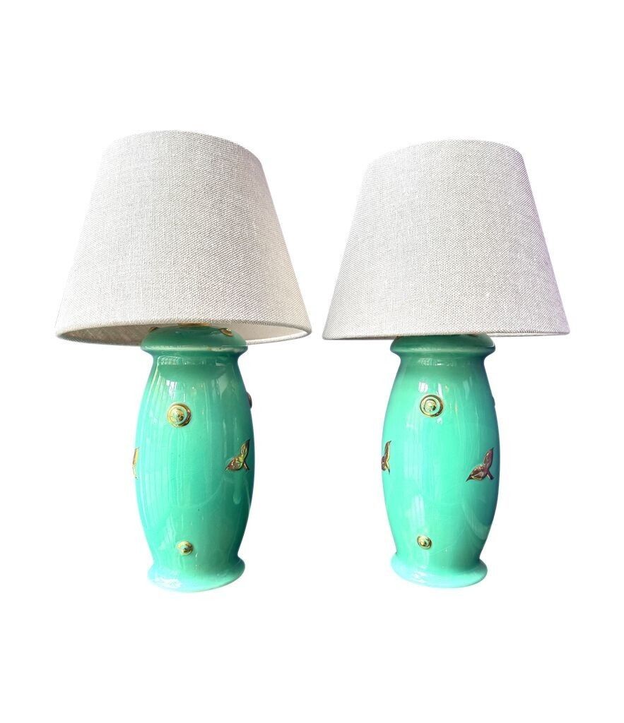 photo for sale A Lovely Pair Of 1930s Royal Staffordshire Lamps By Clarice Cliff