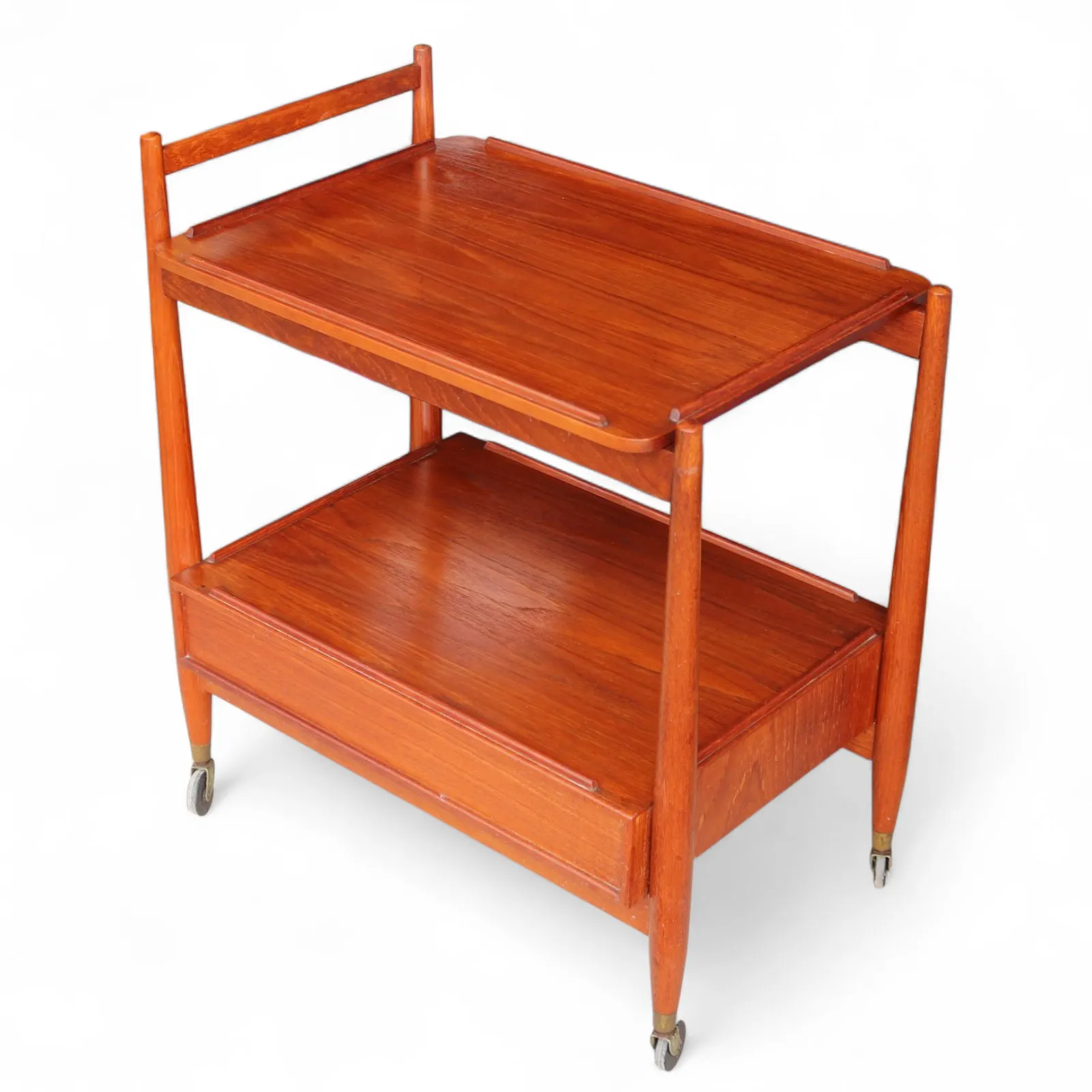 Mid Century White & Newton Teak 2 Tier Serving/Cocktail Trolley photo furniture