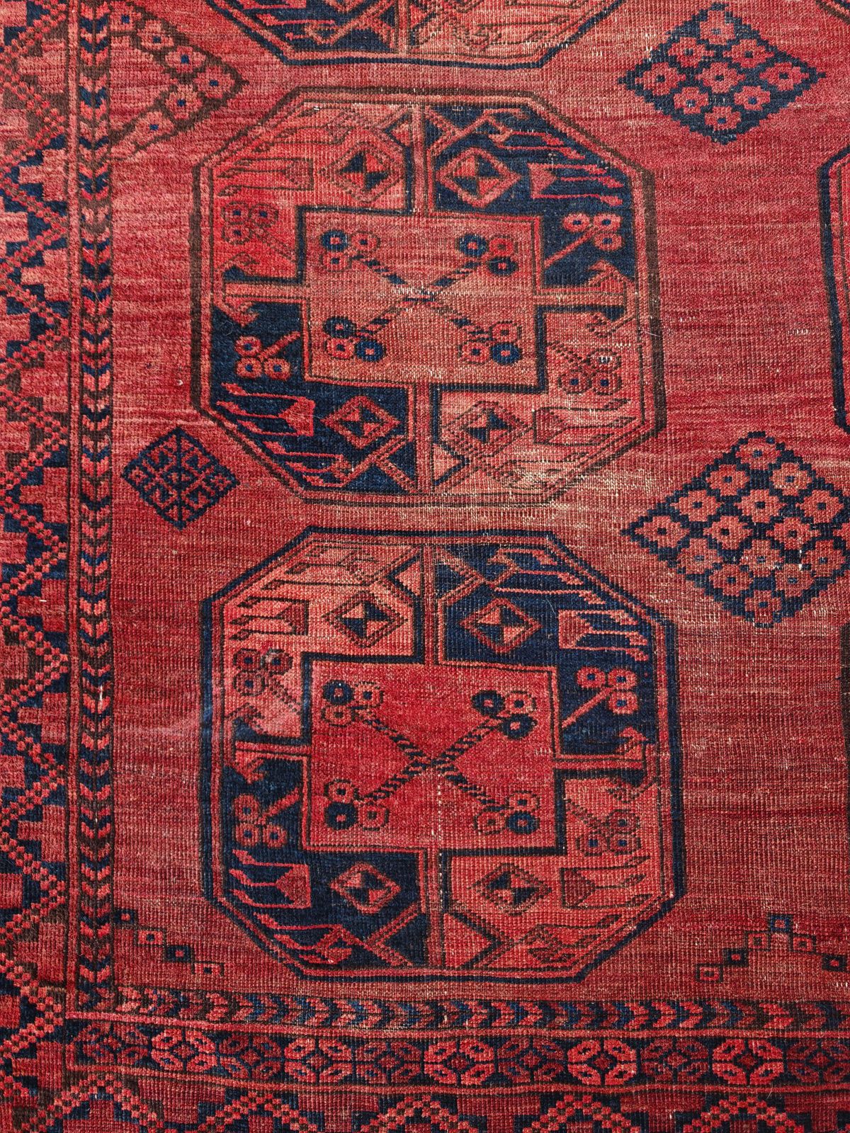 Antique Turkmen Ersari Rug, Hand Knotted In 100% Wool, Afghanistan 1920s photo for sale