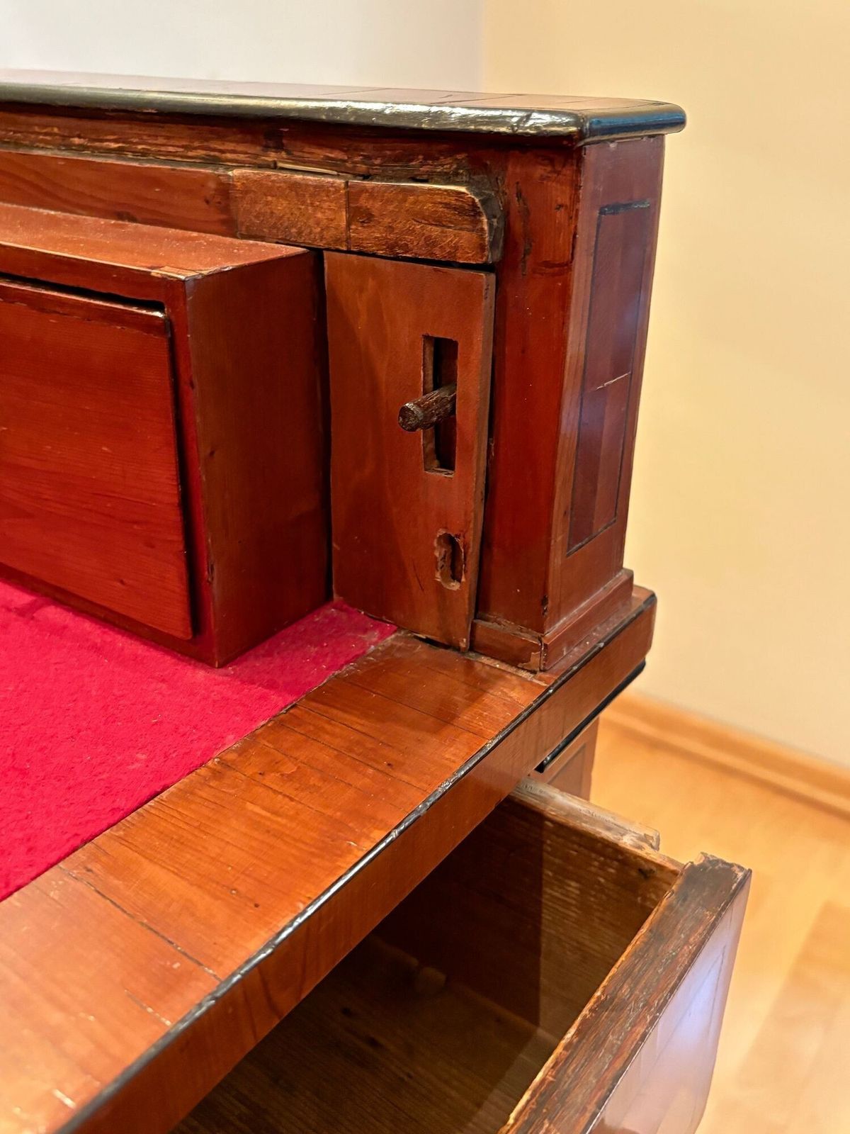photo buy 19th Century Empire Writing Desk With Roll Top, Nutwood, Austria Ca. 1800