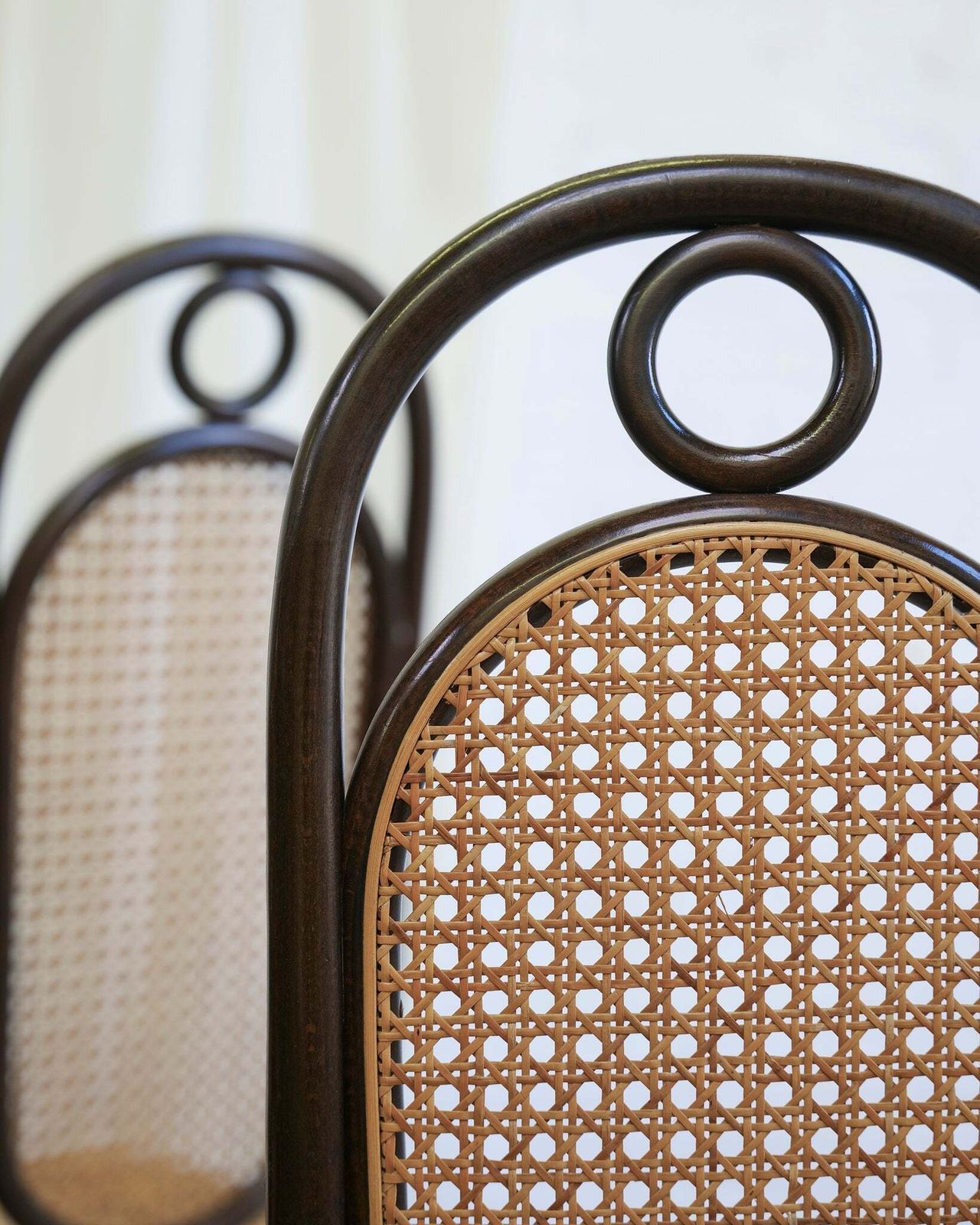 Set Of 4 Thonet Bentwood And Cane Dining Chairs Nr.207r photo for sale